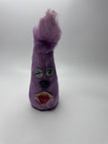 Vintage 1950s Purple Puppet Flashy Eyes and Lips Fuzzy Toy Made in USA RARE TOY