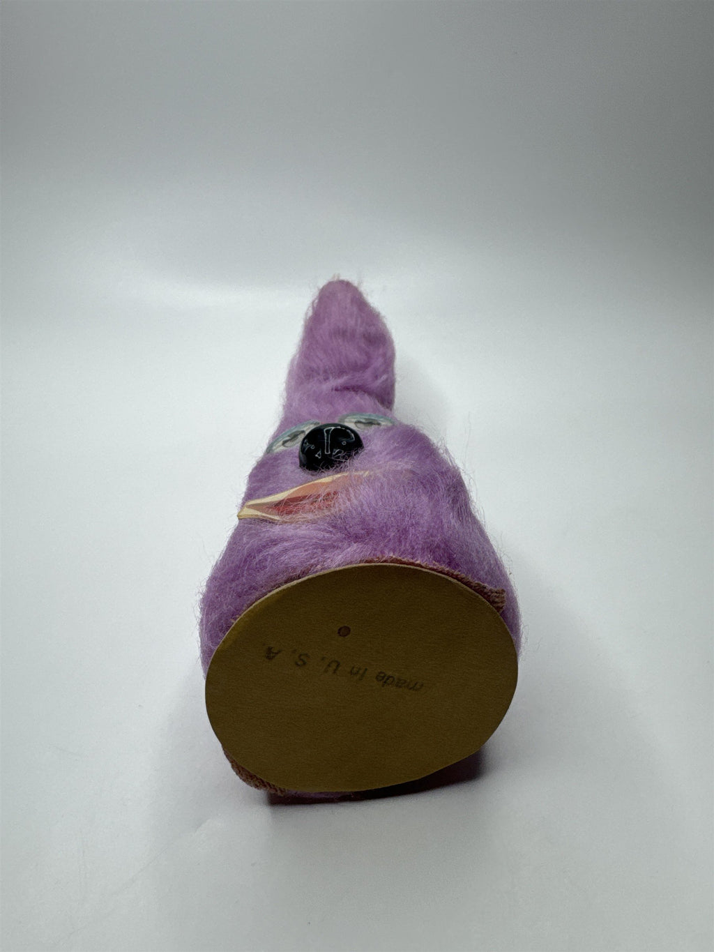 Vintage 1950s Purple Puppet Flashy Eyes and Lips Fuzzy Toy Made in USA RARE TOY