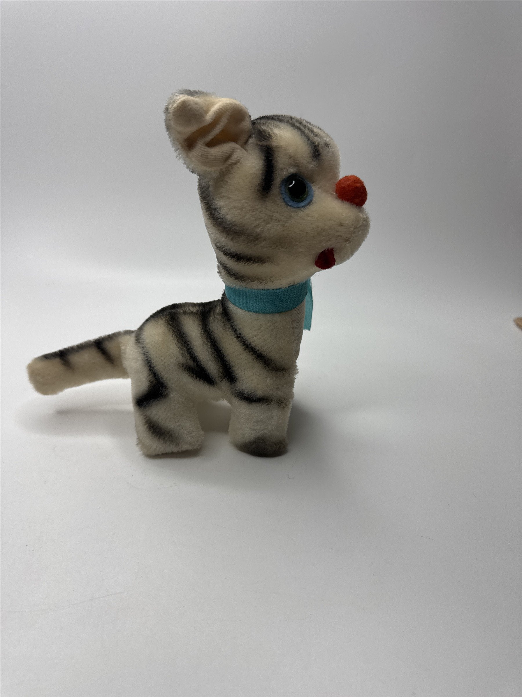 Vintage Jestia Plush White Tiger Cat No. 825 Made in Japan Figure Plushie
