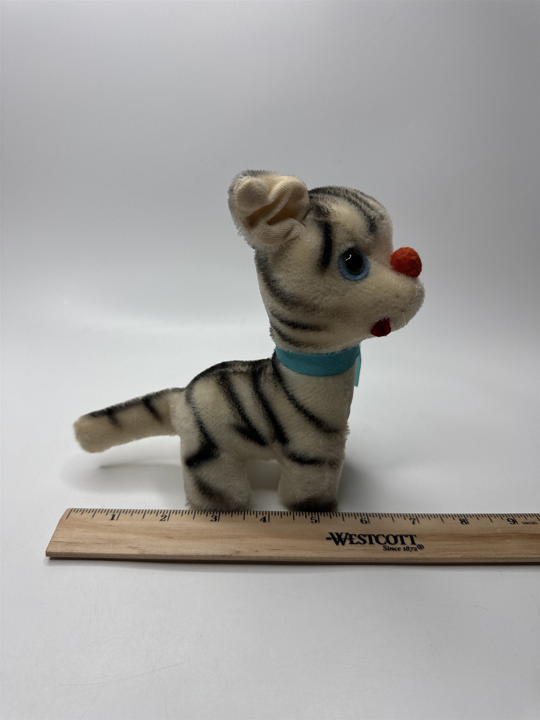 Vintage Jestia Plush White Tiger Cat No. 825 Made in Japan Figure Plushie