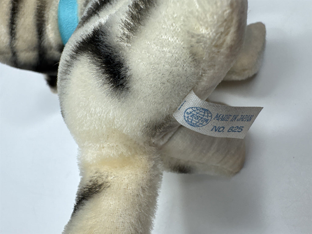 Vintage Jestia Plush White Tiger Cat No. 825 Made in Japan Figure Plushie
