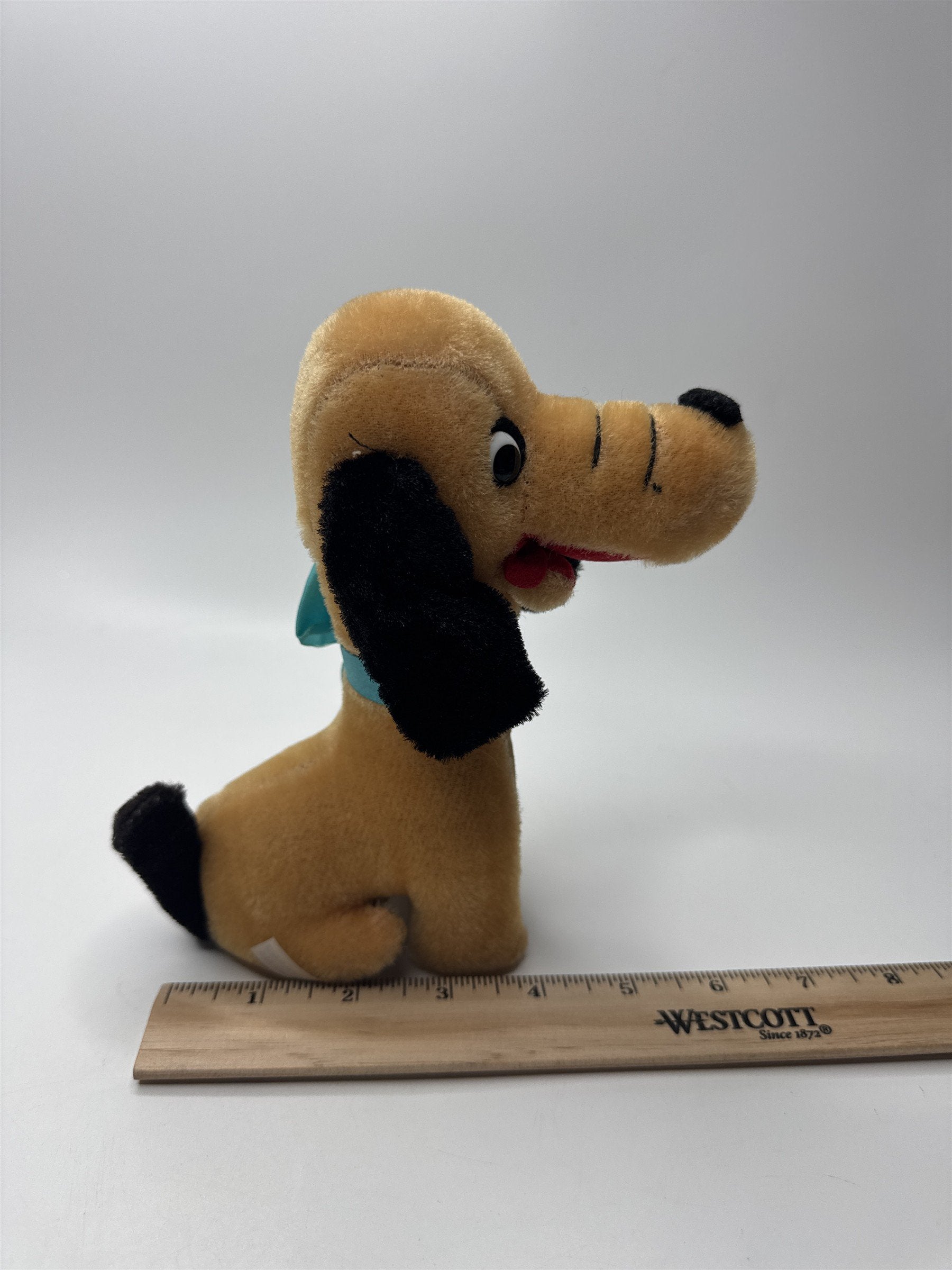 Vintage Jestia Plush Tan Weiner Dog With Tongue Out Made in Japan Plush Toy