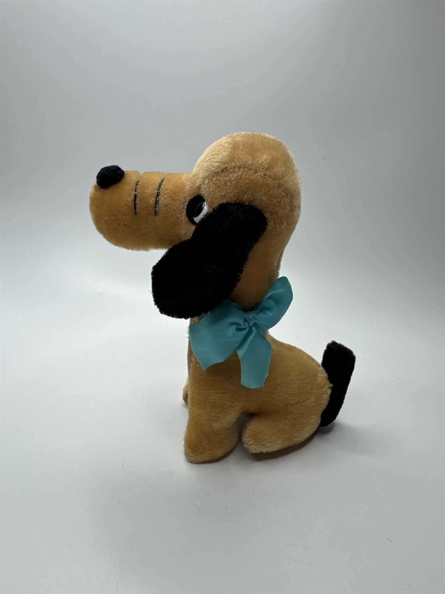 Vintage Jestia Plush Tan Weiner Dog With Tongue Out Made in Japan Plush Toy