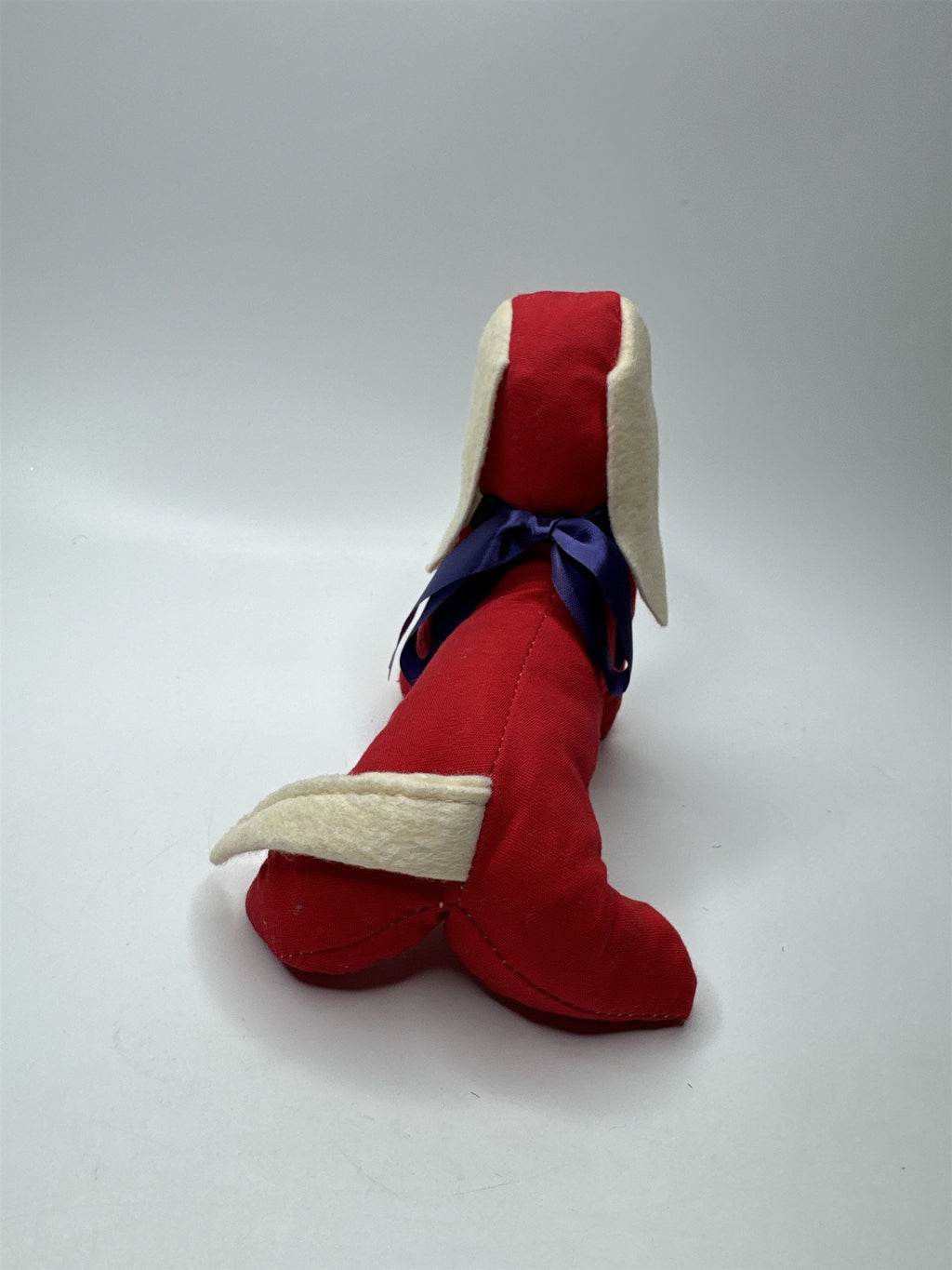 Vintage Red Wiener Dog With White Ears Plushie Made in Japan Plush Toy