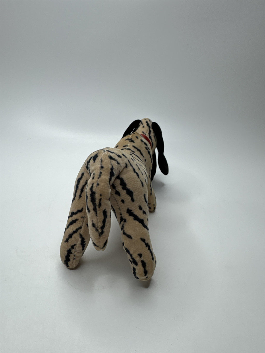 Vintage Japan Made Black and White Striped Dog with Blue Nose and Black Ears