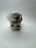 VINTAGE Graduation Dog Plush Toy Japan Rabbit Fur Stuffed Animal Cap Glasses