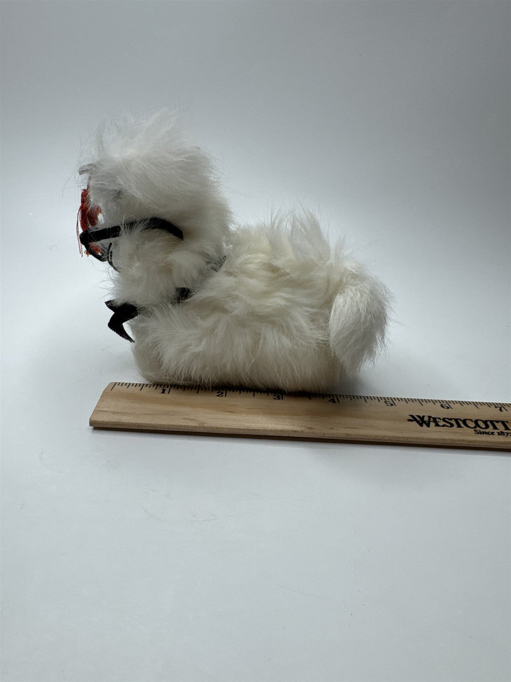 VINTAGE Graduation Dog Plush Toy Japan Rabbit Fur Stuffed Animal Cap Glasses