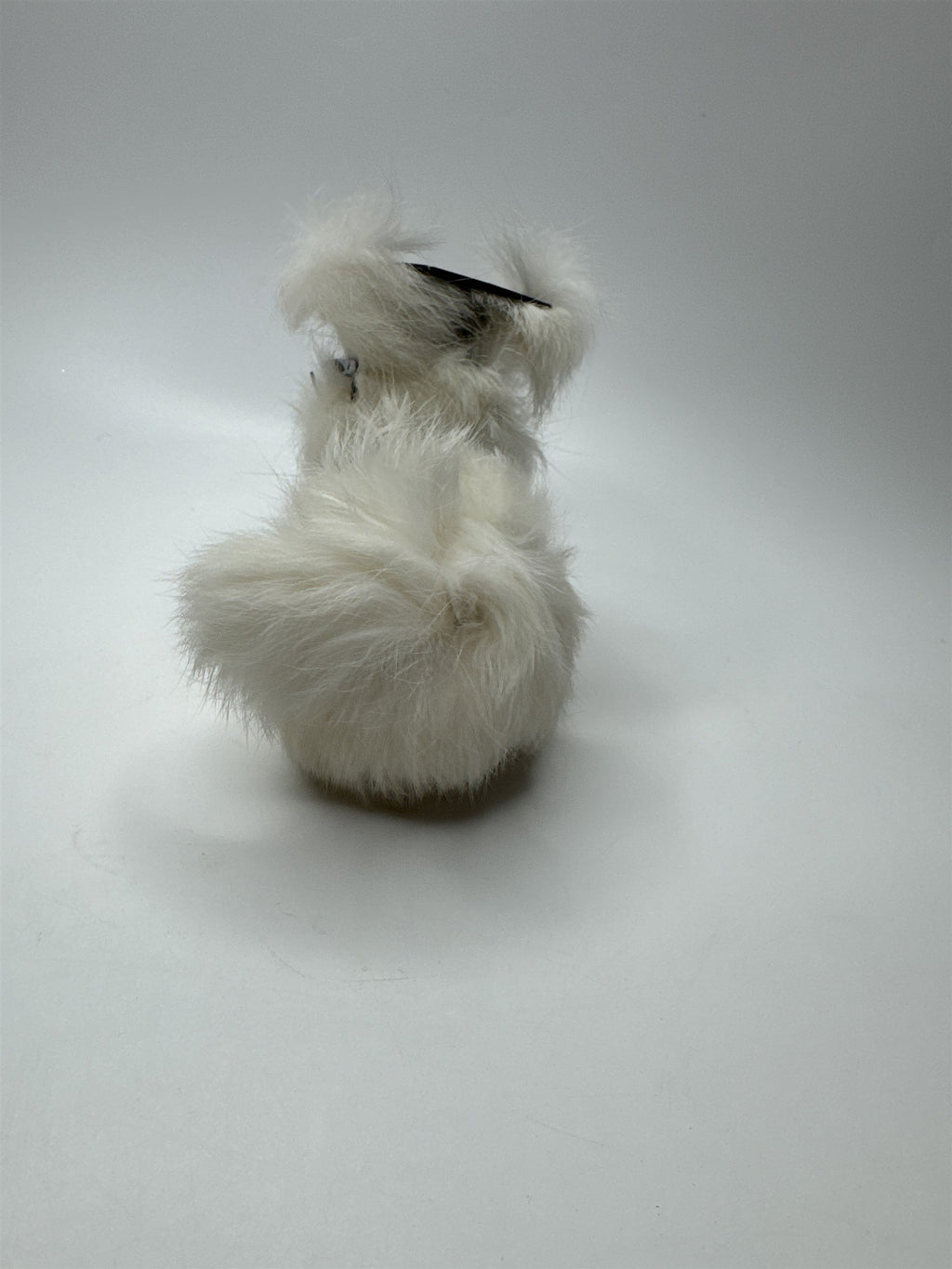 VINTAGE Graduation Dog Plush Toy Japan Rabbit Fur Stuffed Animal Cap Glasses