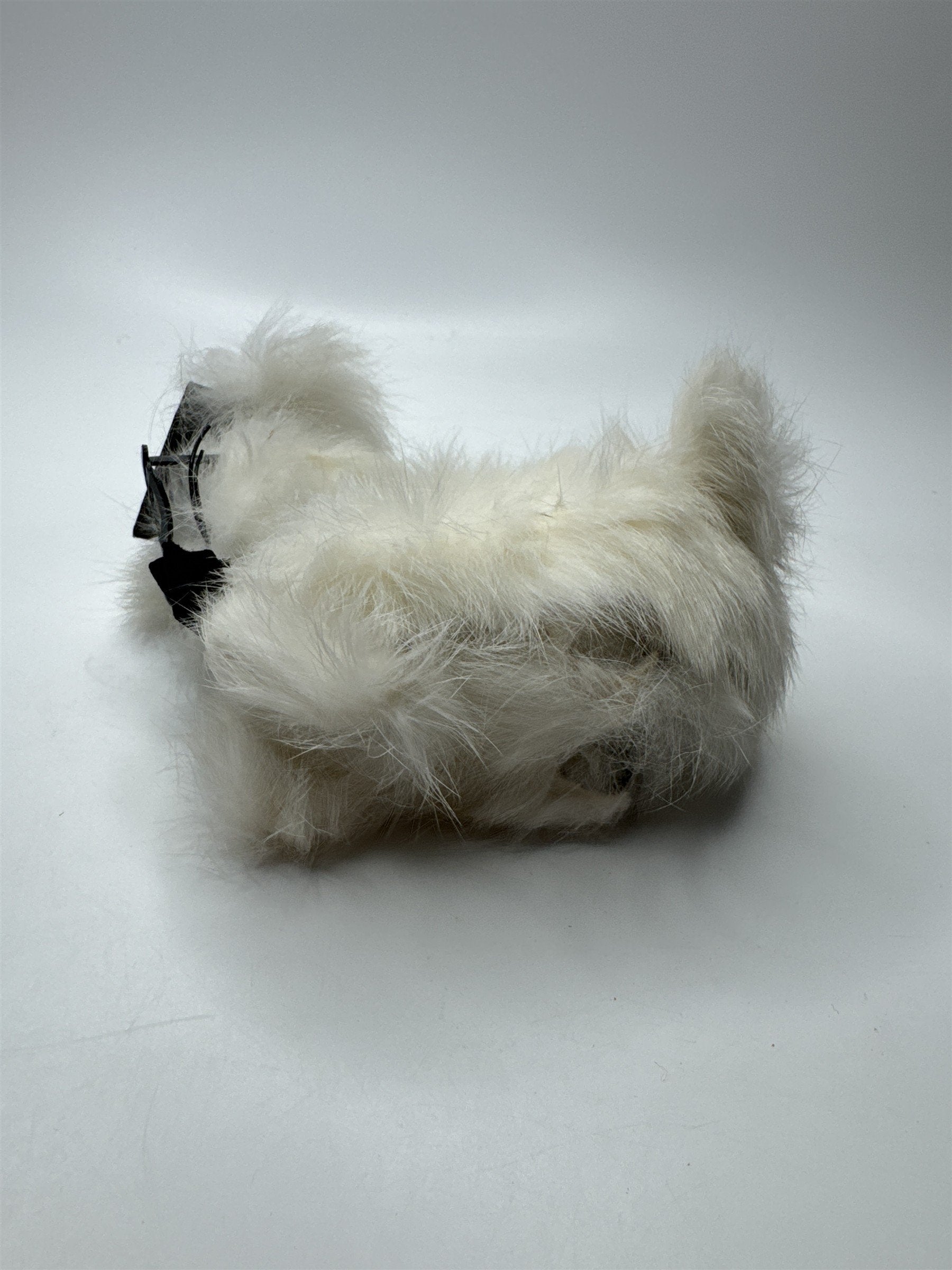 VINTAGE Graduation Dog Plush Toy Japan Rabbit Fur Stuffed Animal Cap Glasses
