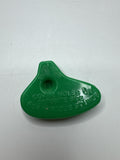 Vintage C.J. Co. Green Plastic Ocarina Blow Whistle Toy