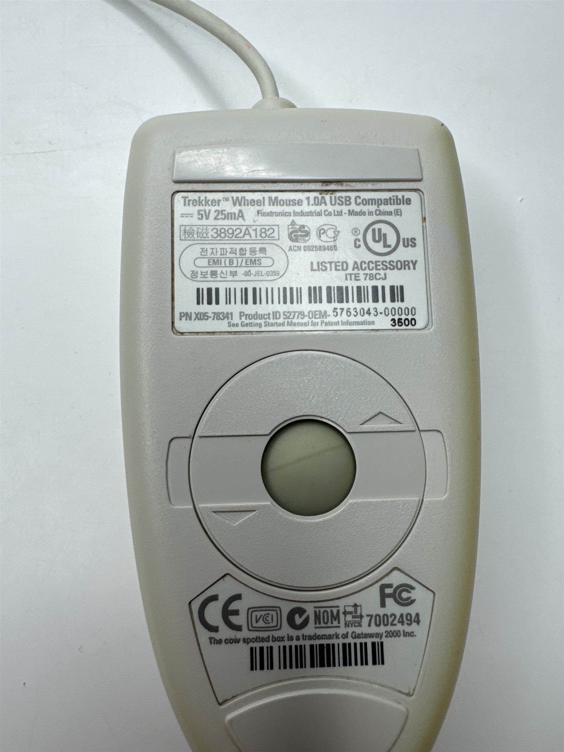 Vintage Gateway Trekker Wheel Mouse 1.0A USB Compatible Nostalgic Computer Mouse