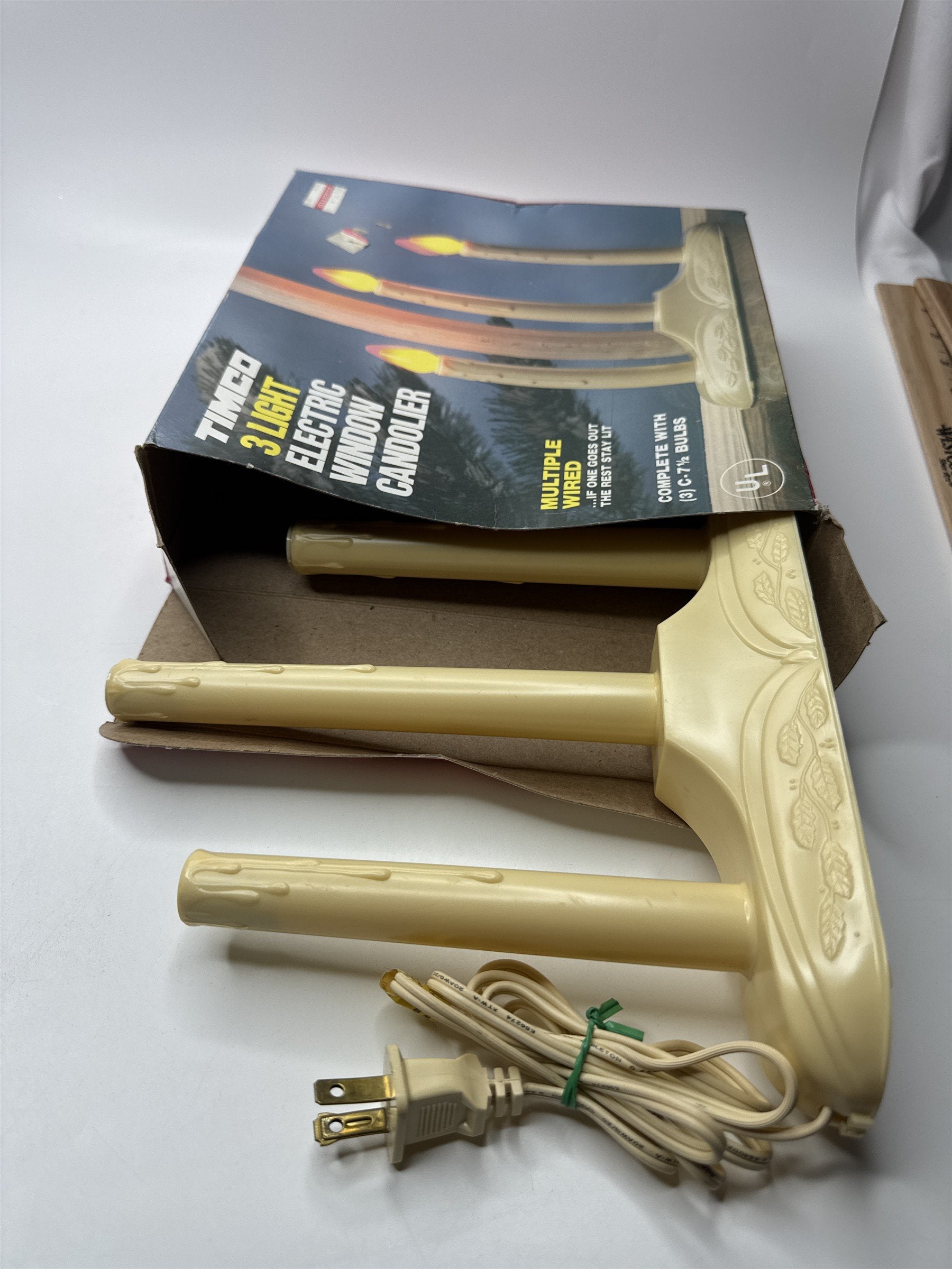 Vintage Timco 3 Light Electric Window Candolier Candlesticks (Needs Bulbs)