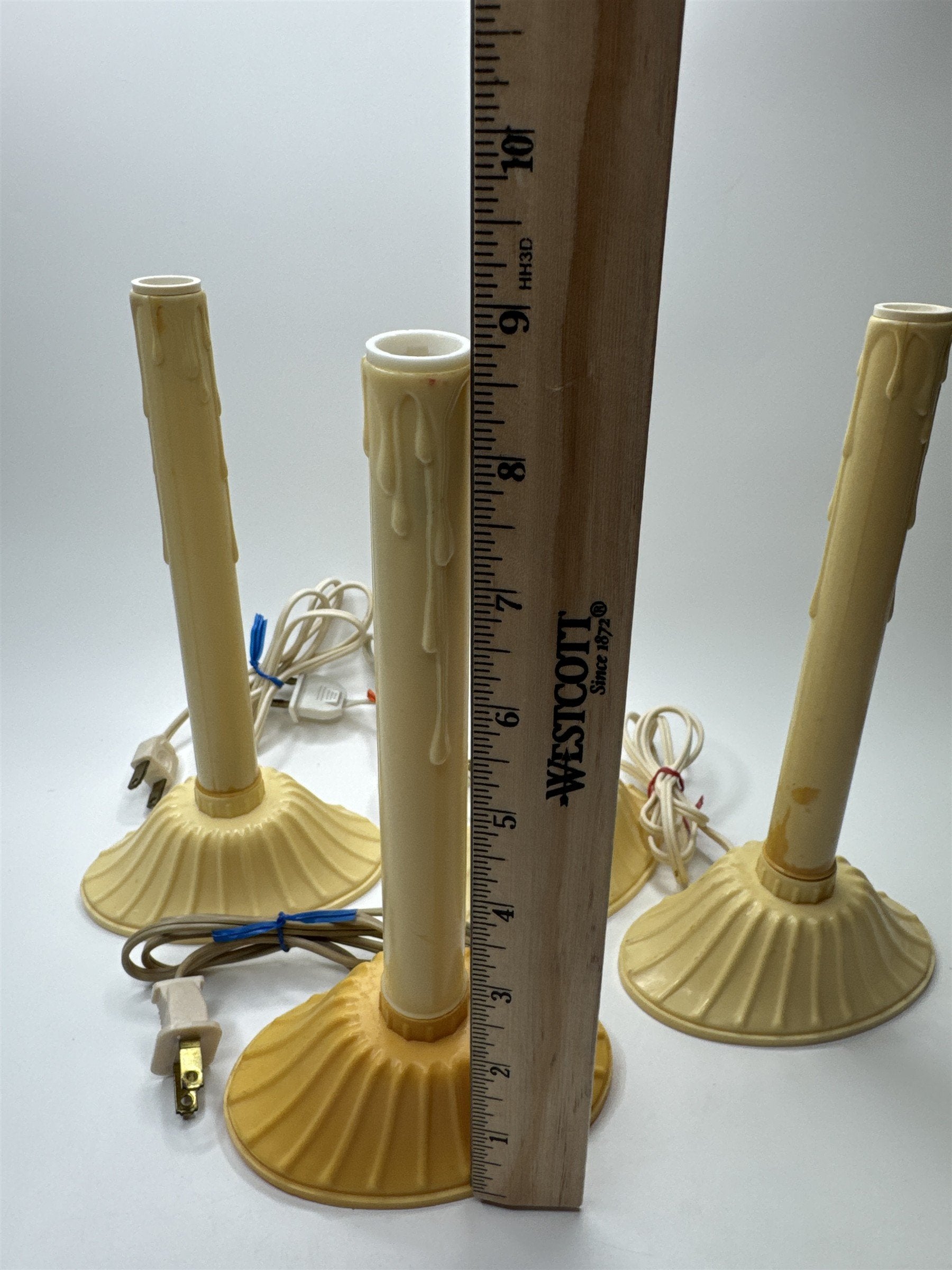 Set of 4 Vintage Window Candlesticks Candolier Electric Candles for Windows