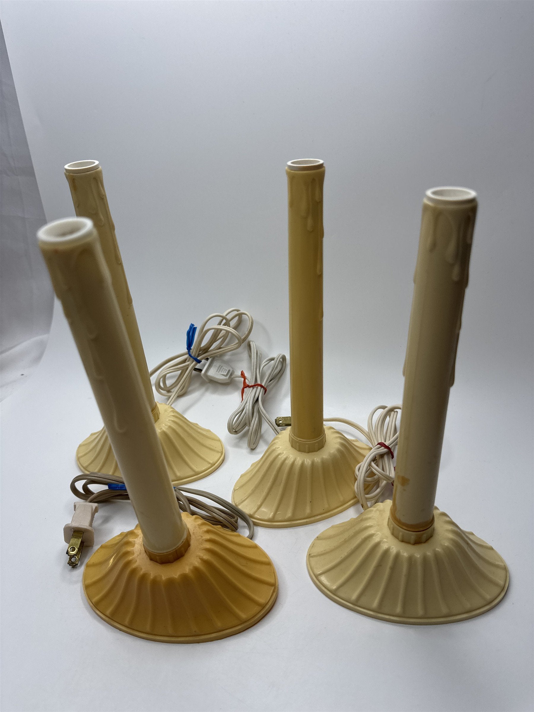 Set of 4 Vintage Window Candlesticks Candolier Electric Candles for Windows