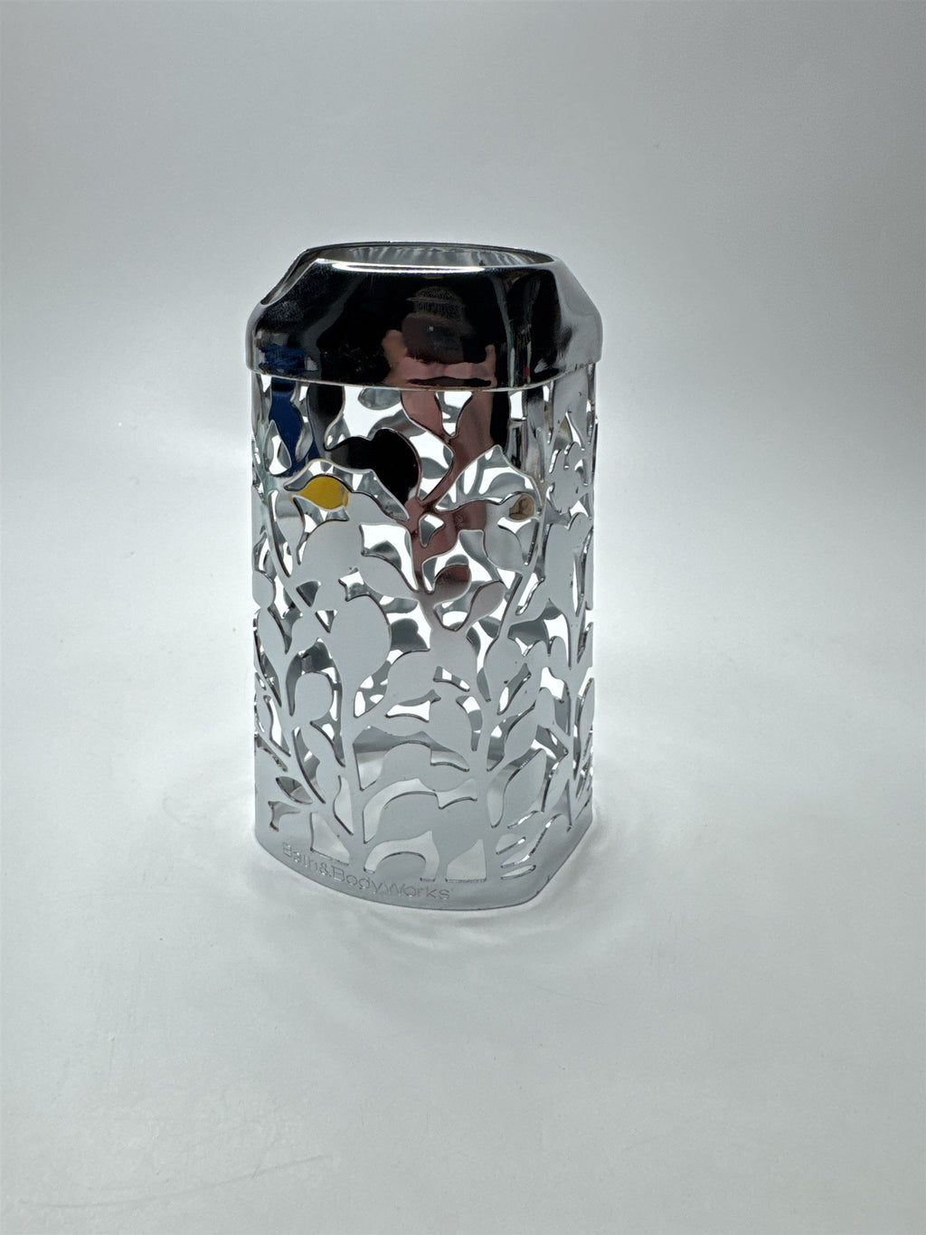 Silver Toned Floral Hand Soap Cover Bath & Body Works