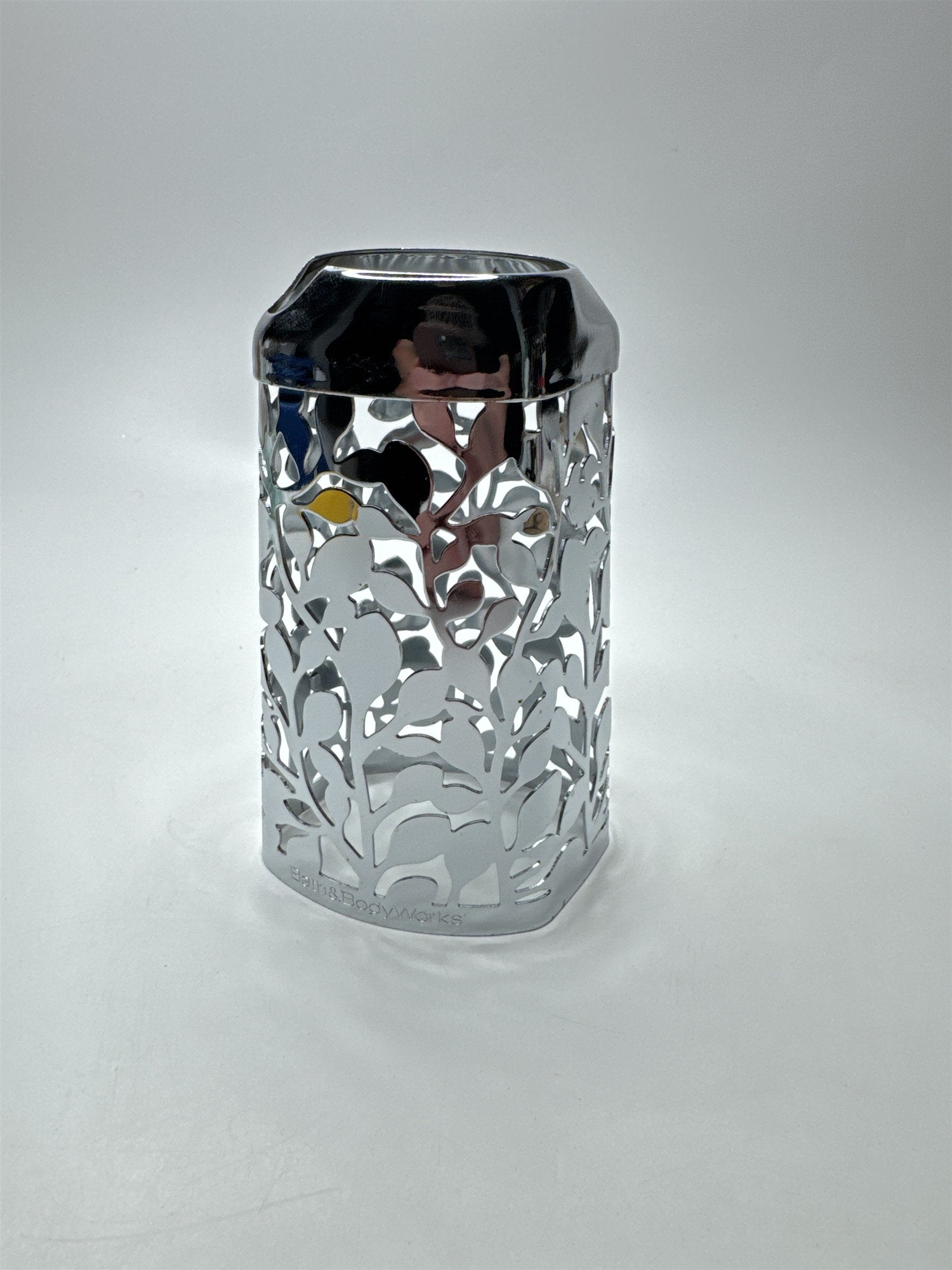 Silver Toned Floral Hand Soap Cover Bath & Body Works