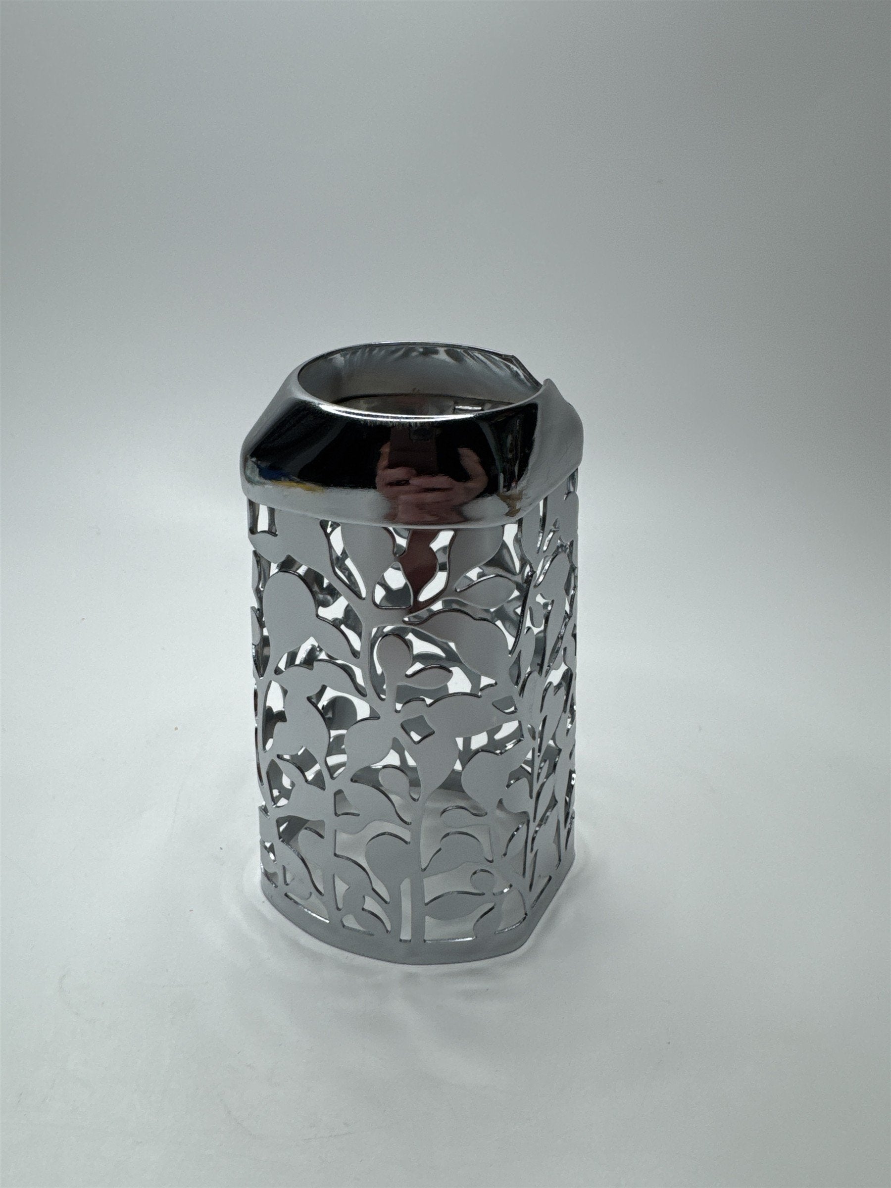 Silver Toned Floral Hand Soap Cover Bath & Body Works