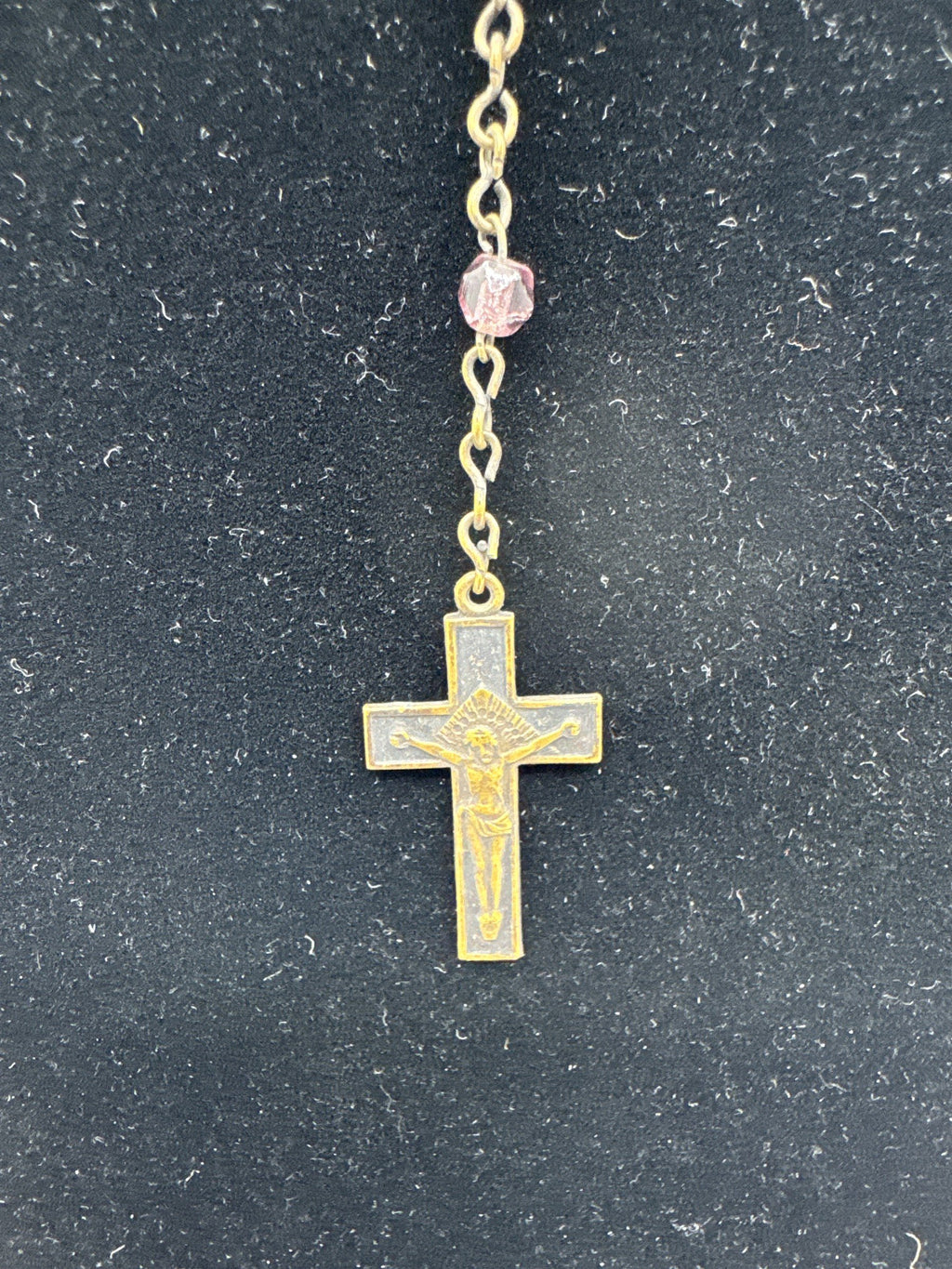 Vintage Purple Beaded Rosary and Cross Catholic Rosary Czechoslovakia