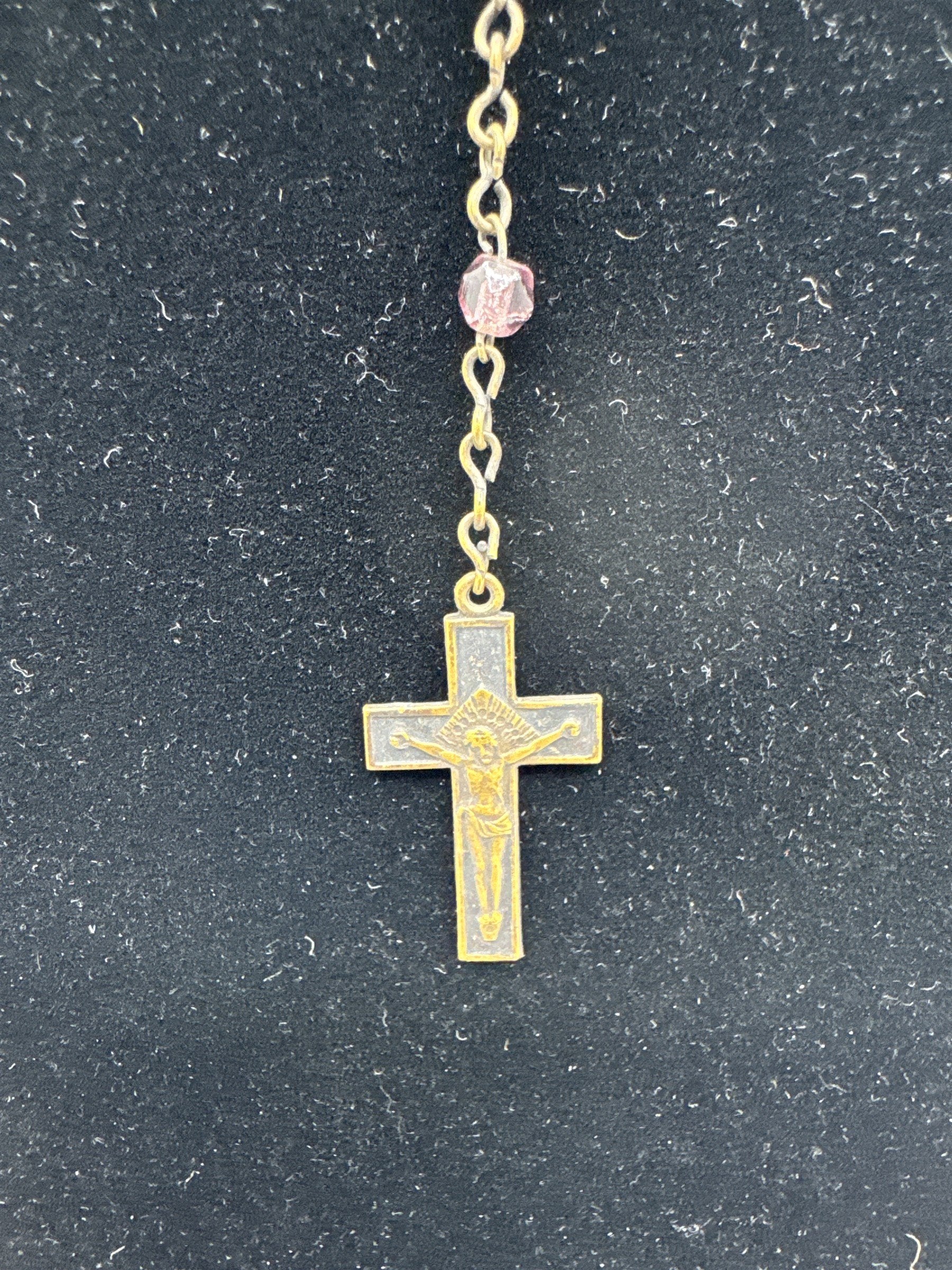 Vintage Purple Beaded Rosary and Cross Catholic Rosary Czechoslovakia