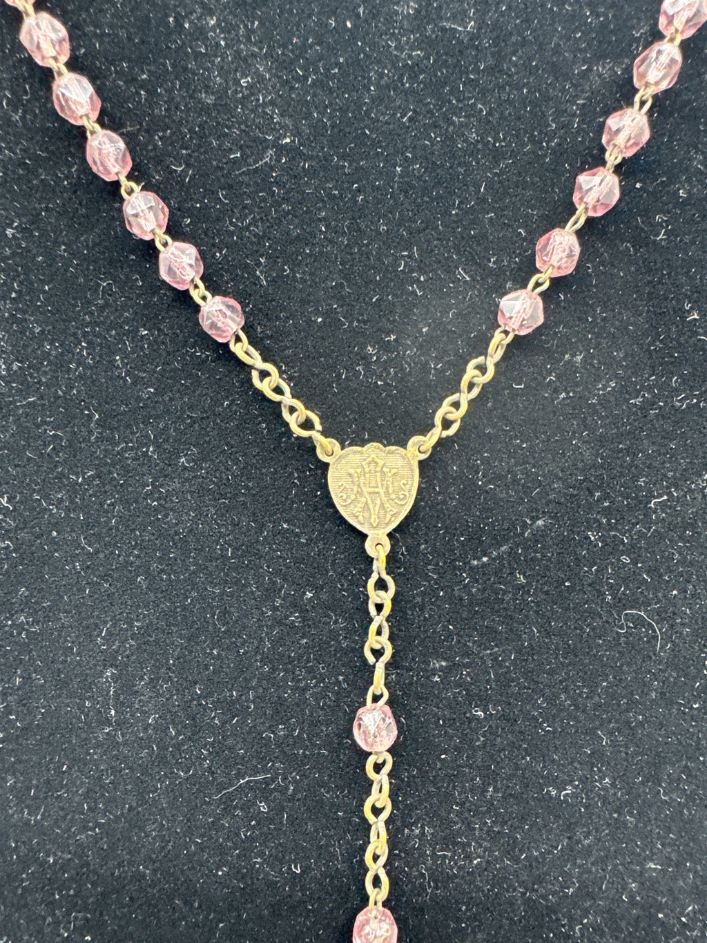 Vintage Purple Beaded Rosary and Cross Catholic Rosary Czechoslovakia