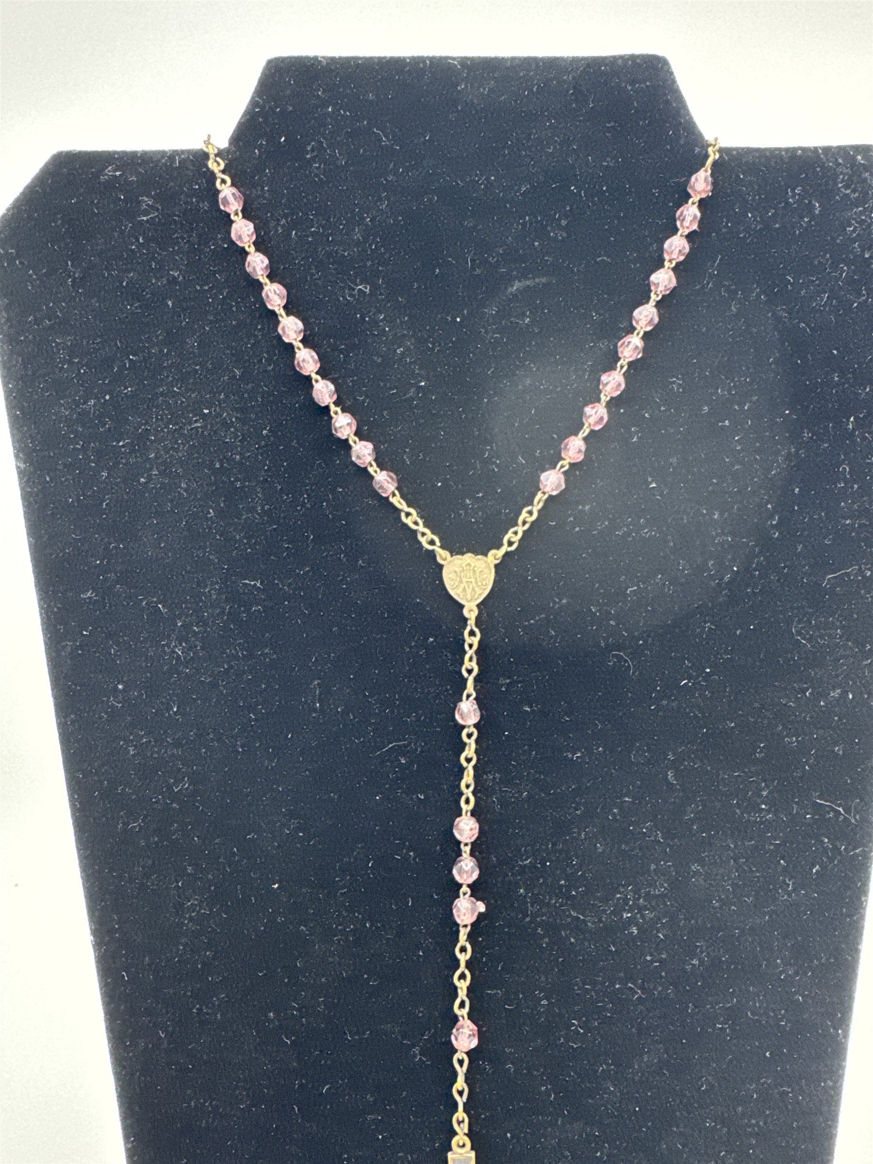 Vintage Purple Beaded Rosary and Cross Catholic Rosary Czechoslovakia
