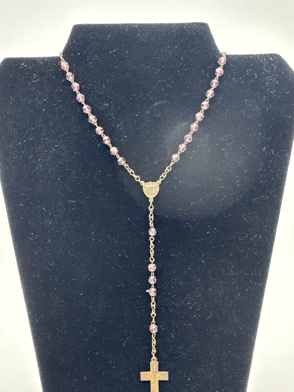 Vintage Purple Beaded Rosary and Cross Catholic Rosary Czechoslovakia