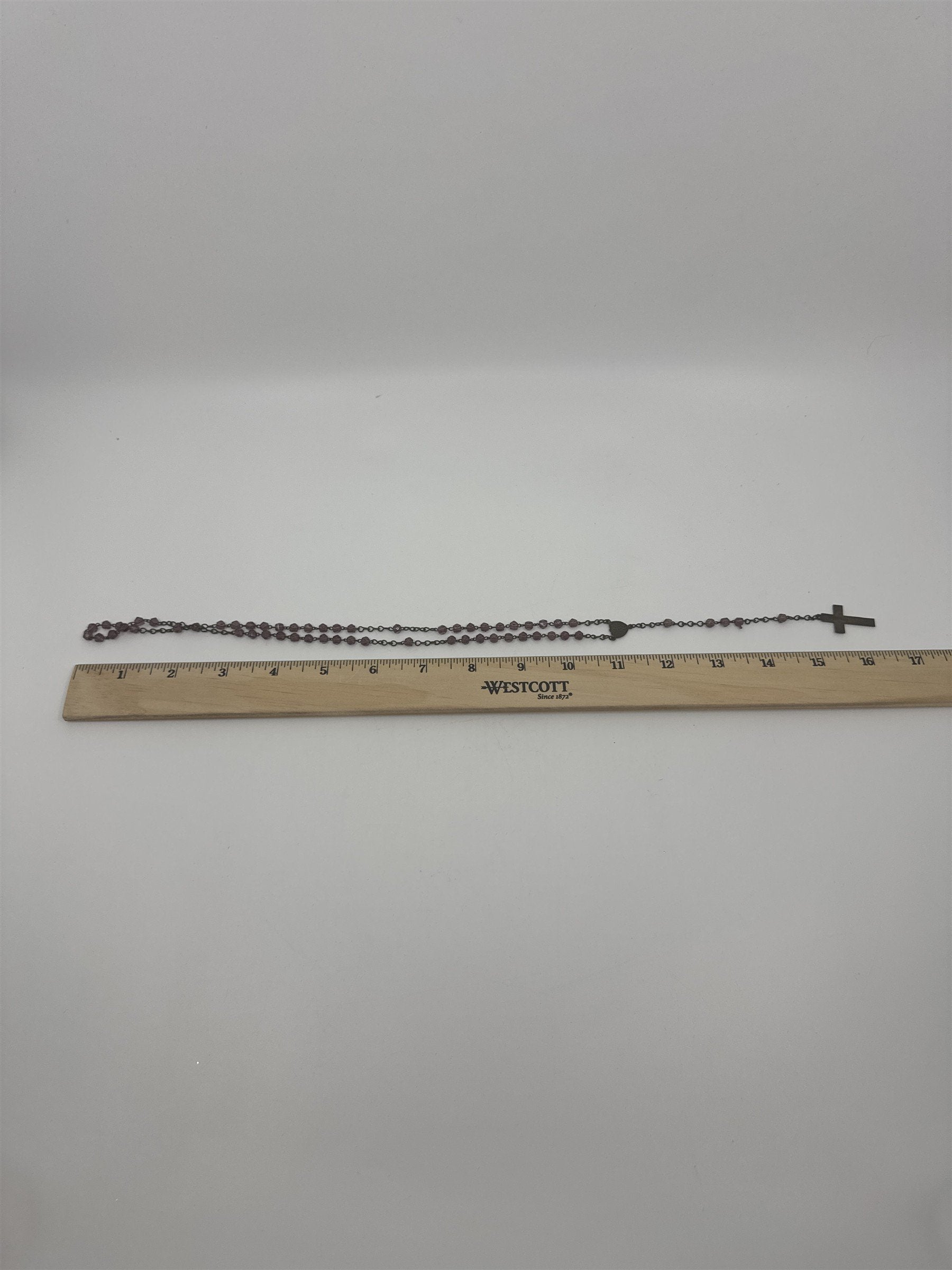 Vintage Purple Beaded Rosary and Cross Catholic Rosary Czechoslovakia