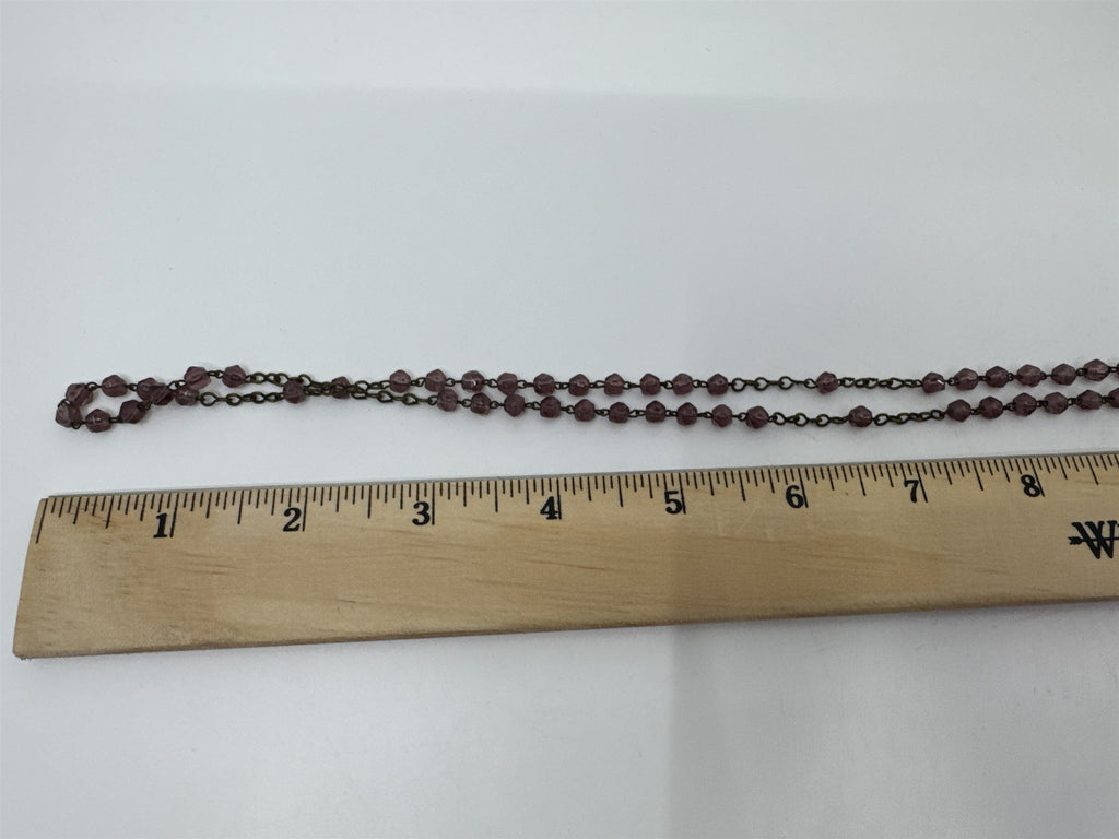 Vintage Purple Beaded Rosary and Cross Catholic Rosary Czechoslovakia