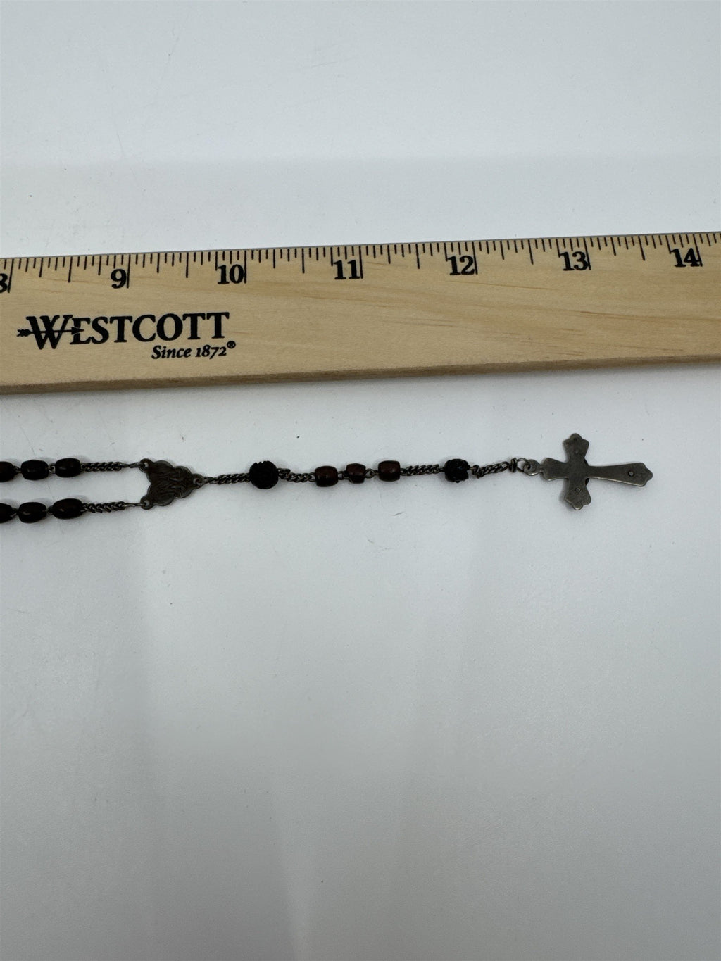 Vintage Brown Beaded Rosary and Cross Catholic Rosary Religious Cross Necklace