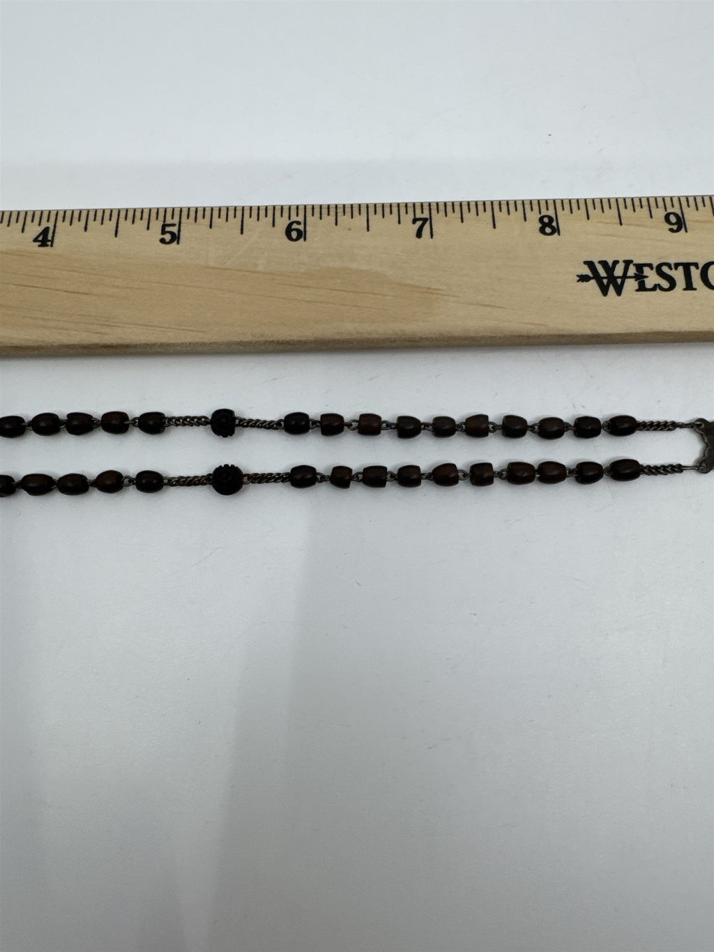 Vintage Brown Beaded Rosary and Cross Catholic Rosary Religious Cross Necklace