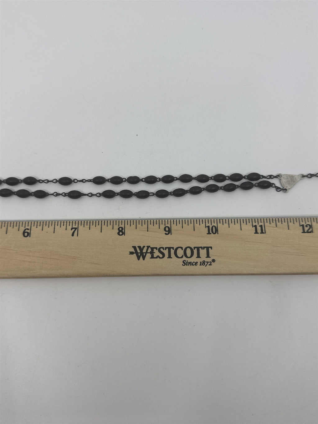Vintage Black Beaded Rosary and Cross Catholic Rosary Religious Cross Necklace