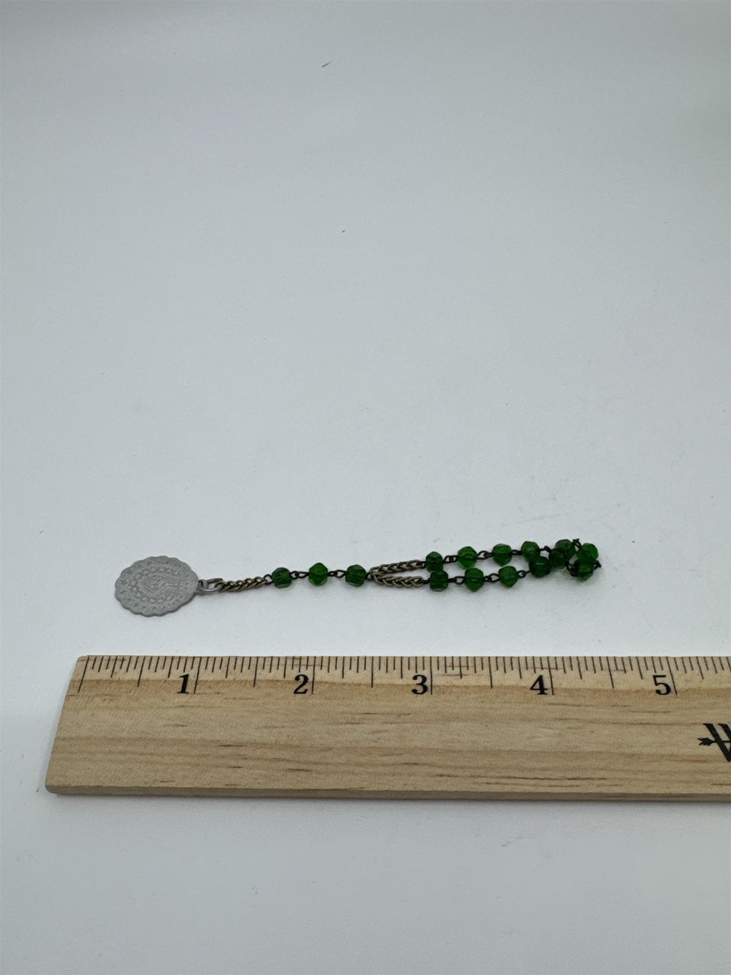 Vintage Green Beaded Rosary My Jesus Mercy Miraculous Infant Jesus of Prague