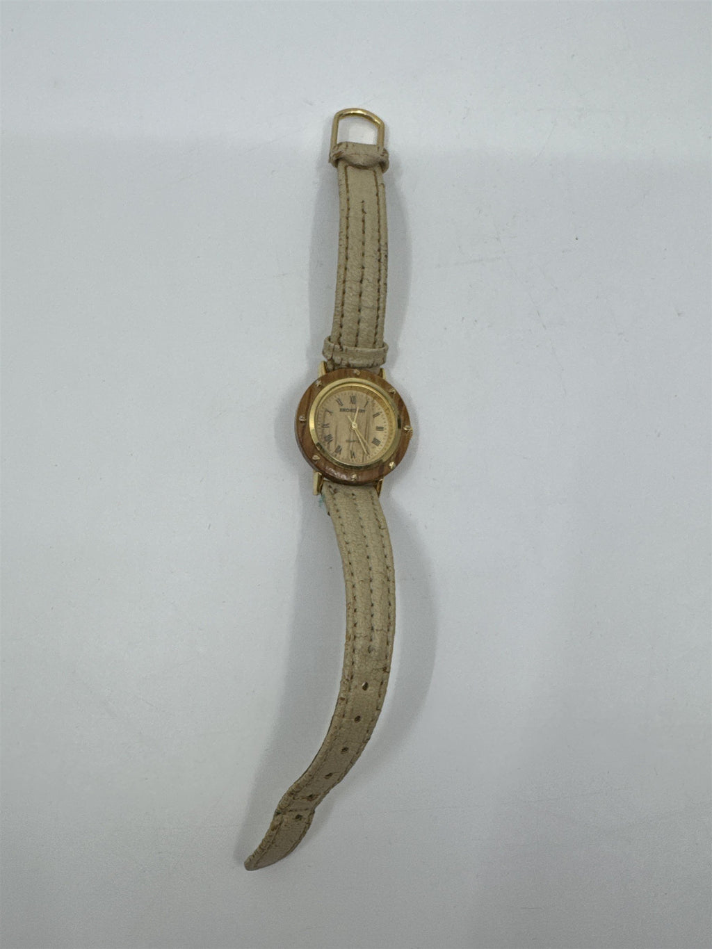 Women's Broadway Wristwatch Creme Colored Genuine Leather Watch