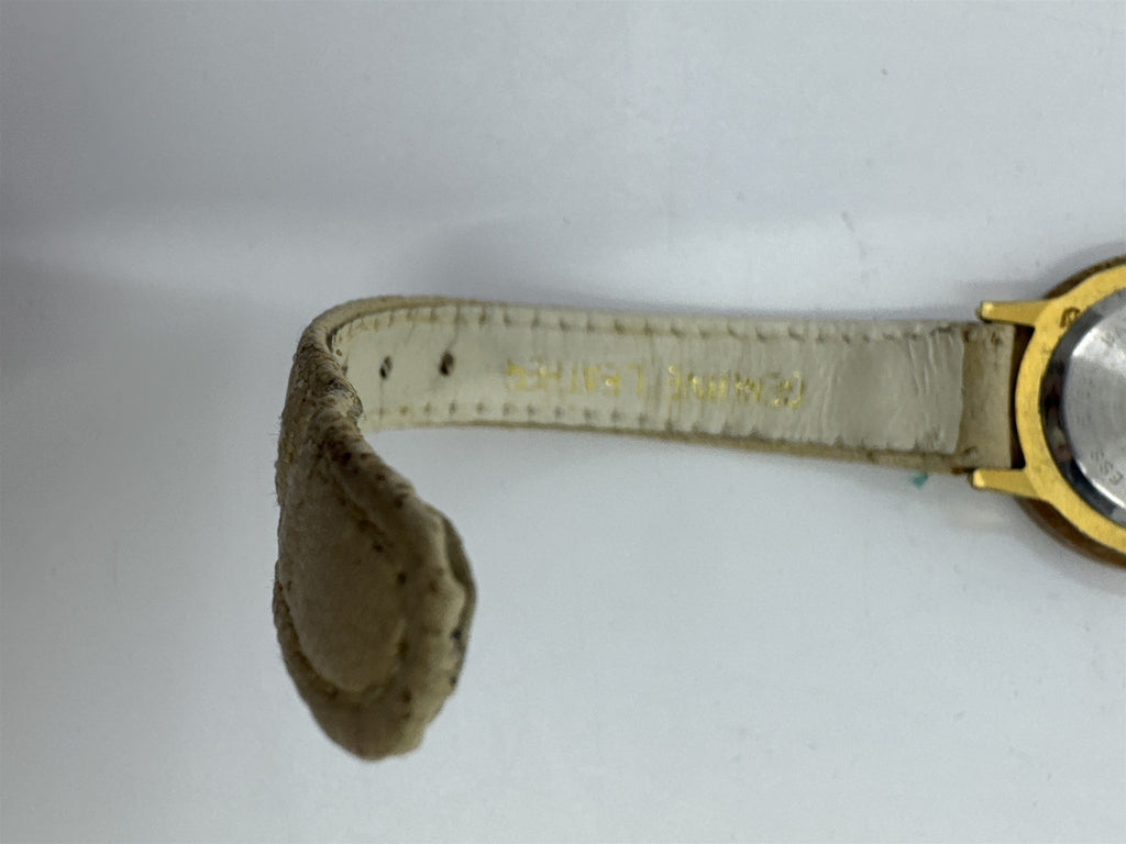 Women's Broadway Wristwatch Creme Colored Genuine Leather Watch