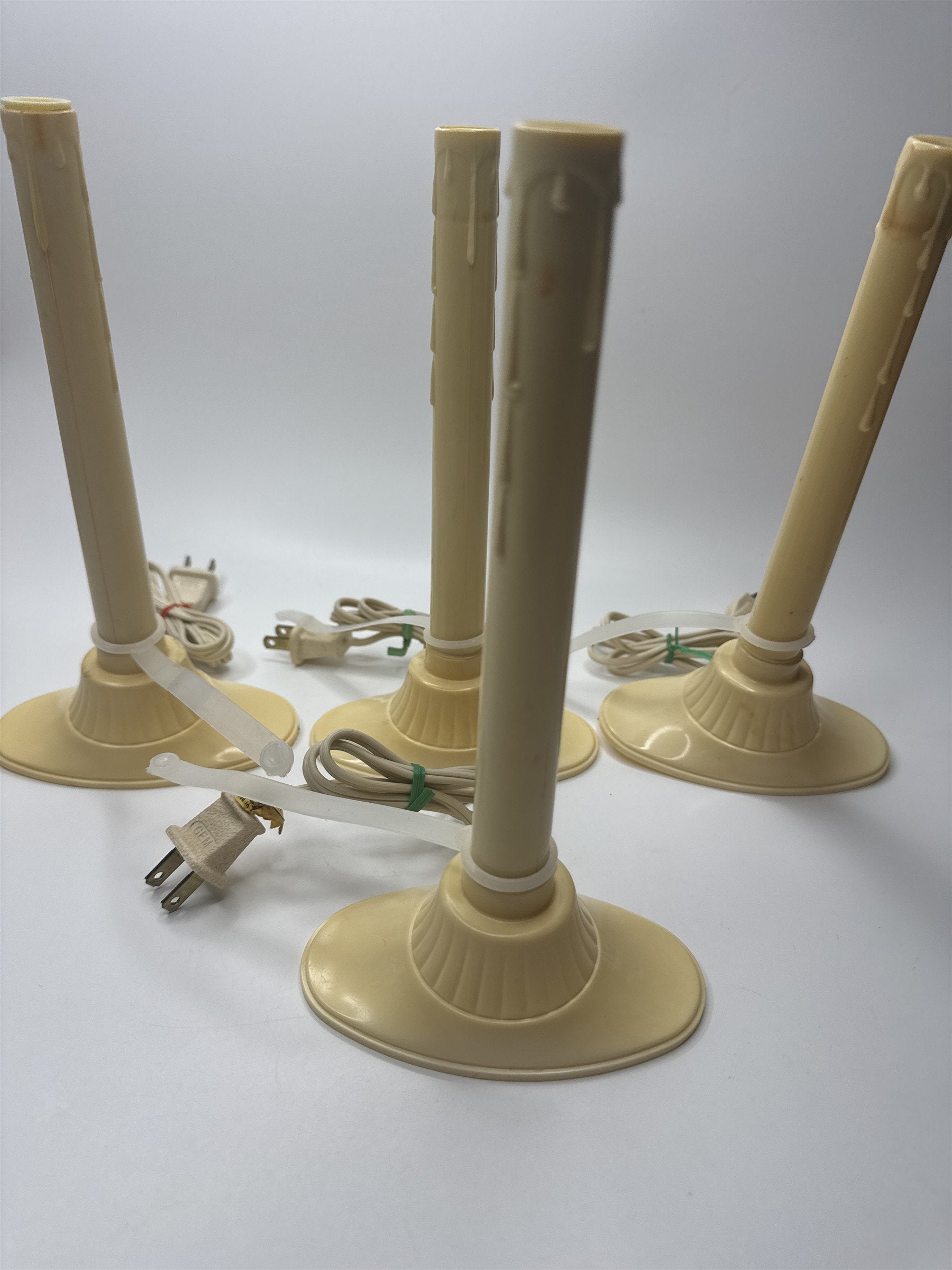 Set of 4 Vintage Window Candlesticks Candolier Electric Candles for Windows