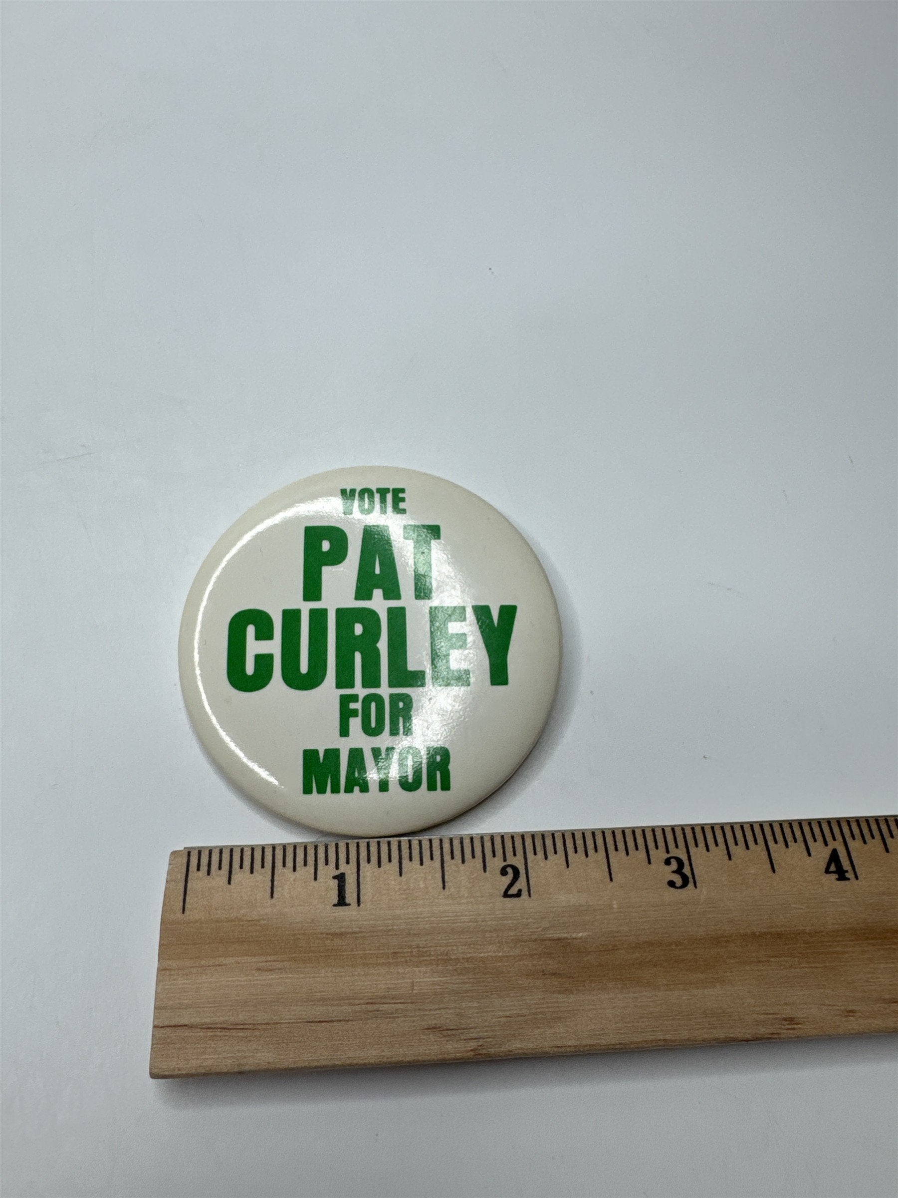 Vintage Vote Pat Curley for Mayor Pennsylvania Mayoral Race Button