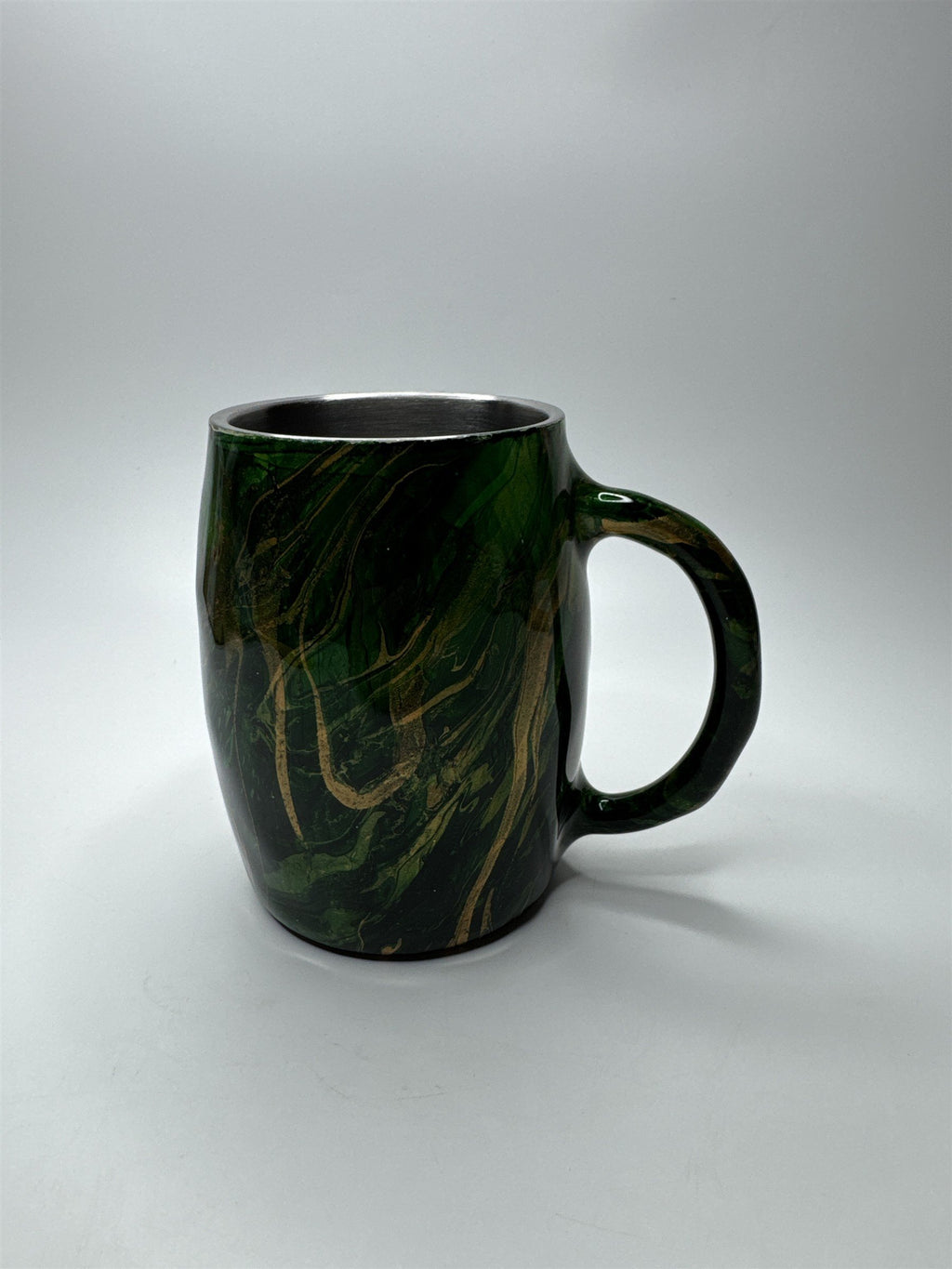 Vintage Marbled Yellow and Gold Resin Sublimation Stainless Steel Insulated Mug