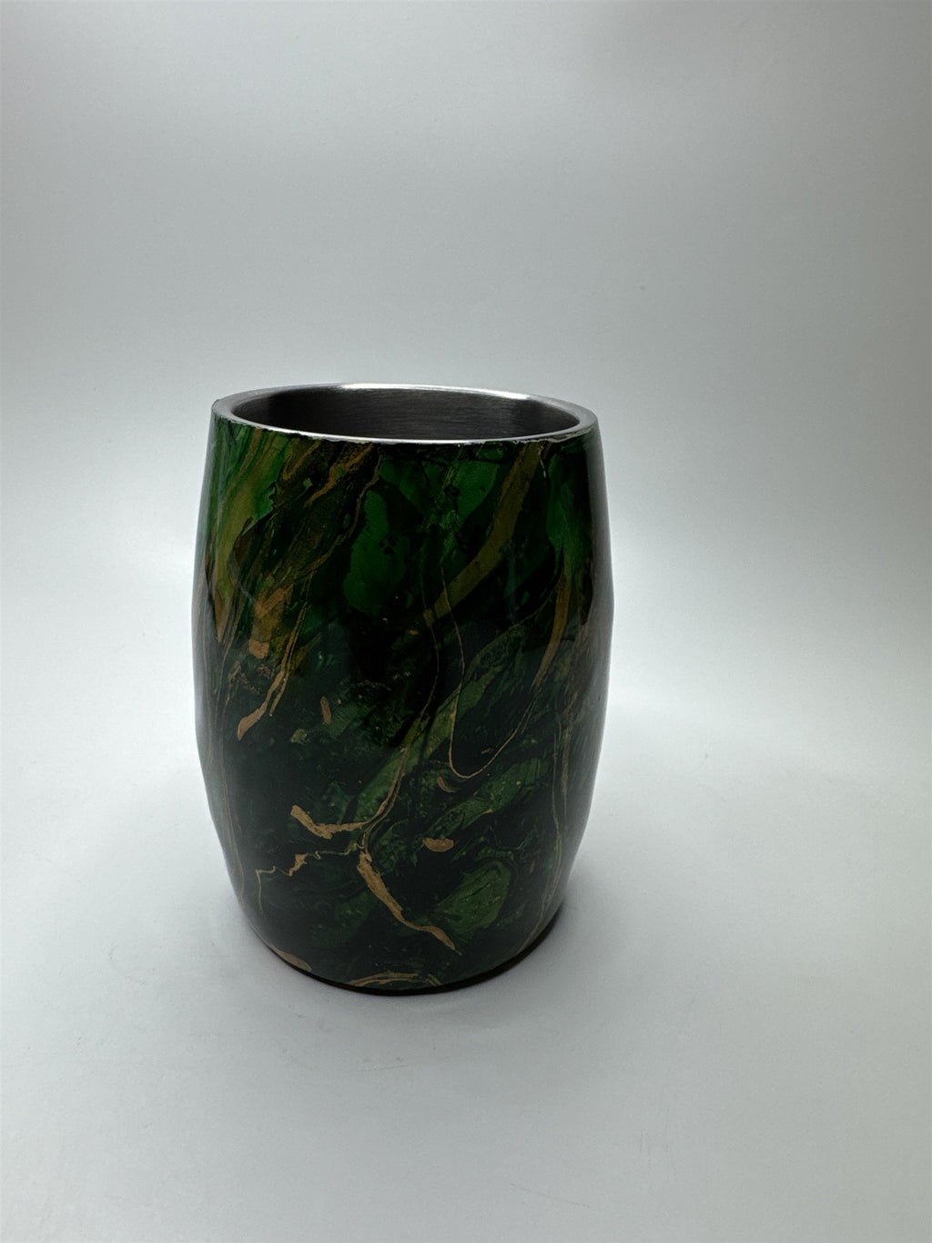 Vintage Marbled Yellow and Gold Resin Sublimation Stainless Steel Insulated Mug