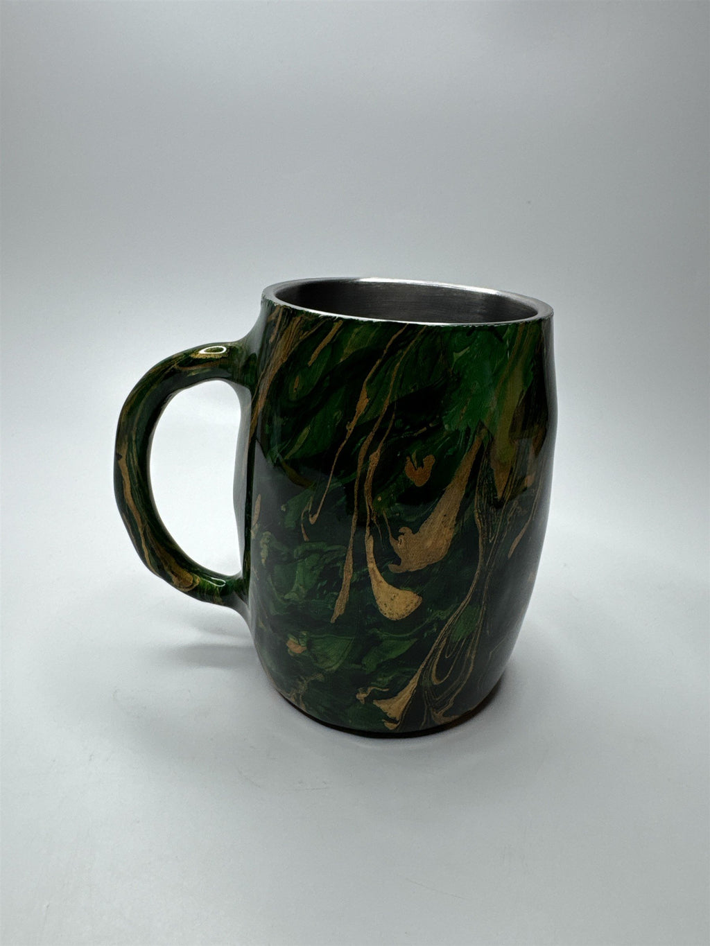 Vintage Marbled Yellow and Gold Resin Sublimation Stainless Steel Insulated Mug