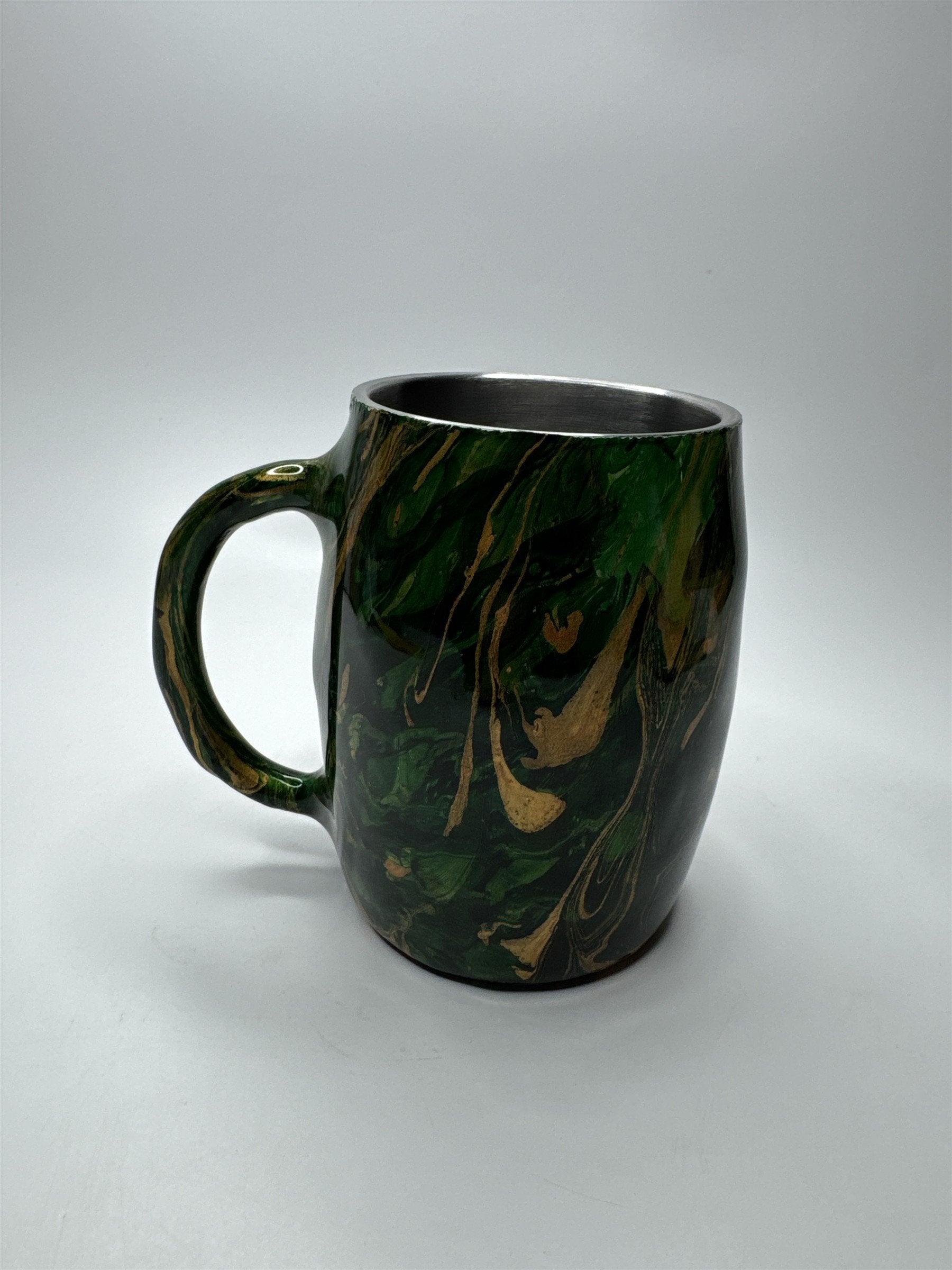 Vintage Marbled Yellow and Gold Resin Sublimation Stainless Steel Insulated Mug
