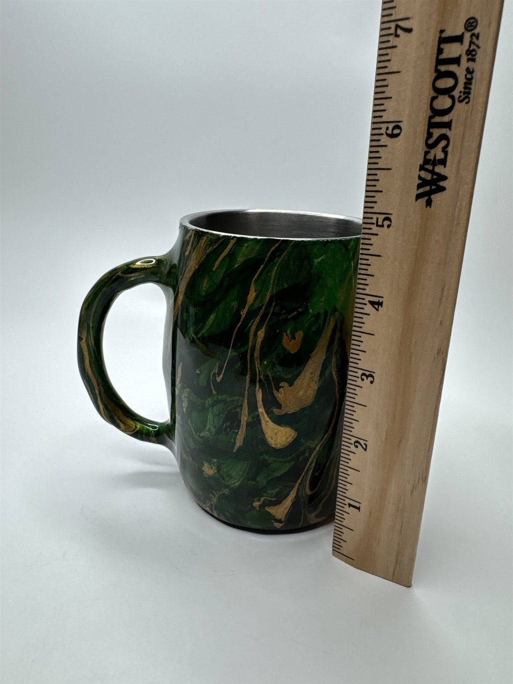Vintage Marbled Yellow and Gold Resin Sublimation Stainless Steel Insulated Mug