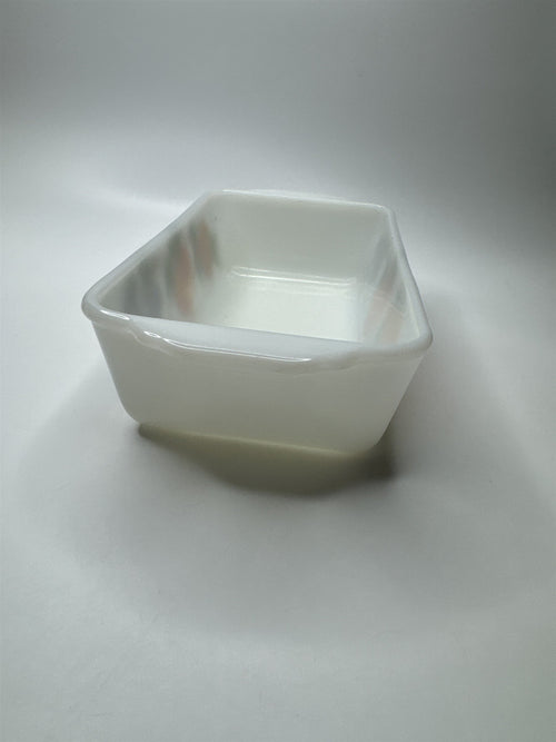 Anchor Hocking Fire King 9x5 1 Qt Loaf Pan Fruit Peaches Grapes #409 Milk Glass