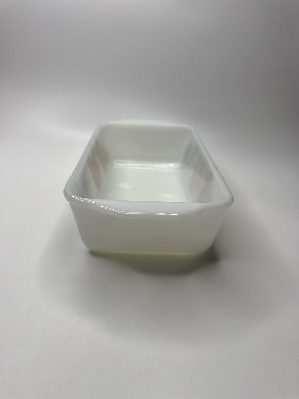 Anchor Hocking Fire King 9x5 1 Qt Loaf Pan Fruit Peaches Grapes #409 Milk Glass