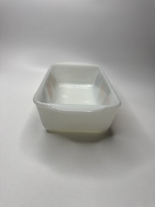 Anchor Hocking Fire King 9x5 1 Qt Loaf Pan Fruit Peaches Grapes #409 Milk Glass
