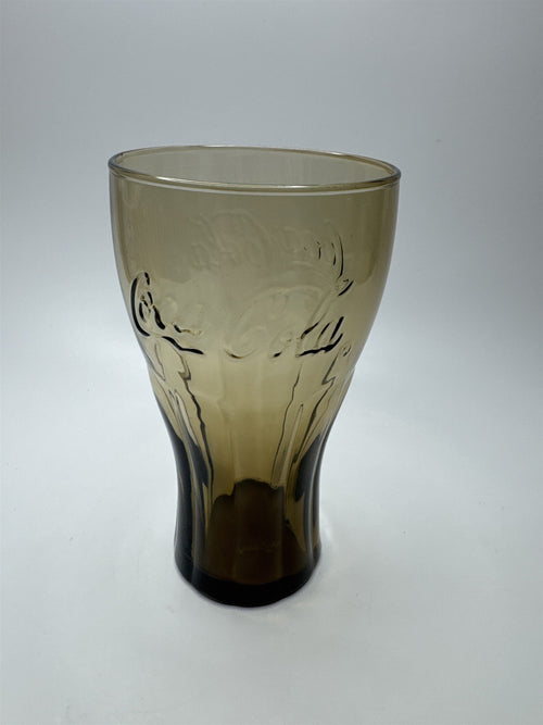 Coca Cola Amber Glass 6" Tall Drinking Glass McDonalds Promo Vintage
