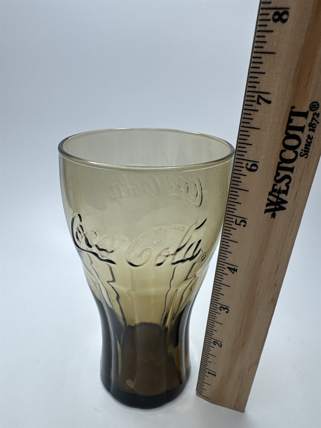 Coca Cola Amber Glass 6" Tall Drinking Glass McDonalds Promo Vintage