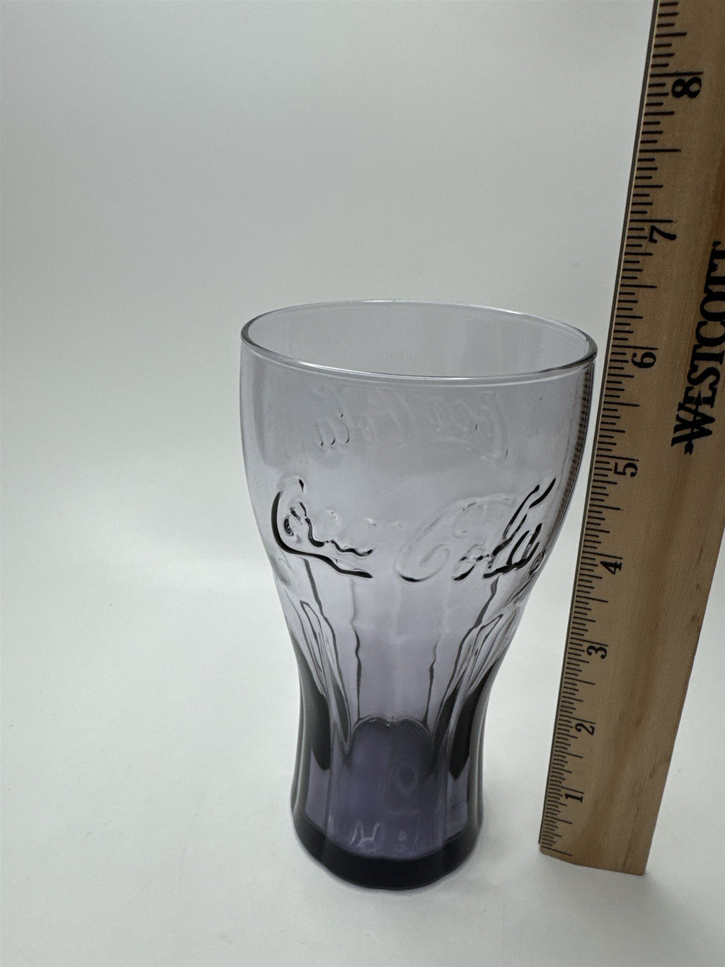 Coca Cola Purple Amethyst Glass 6" Tall Drinking Glass McDonalds Promo Vintage