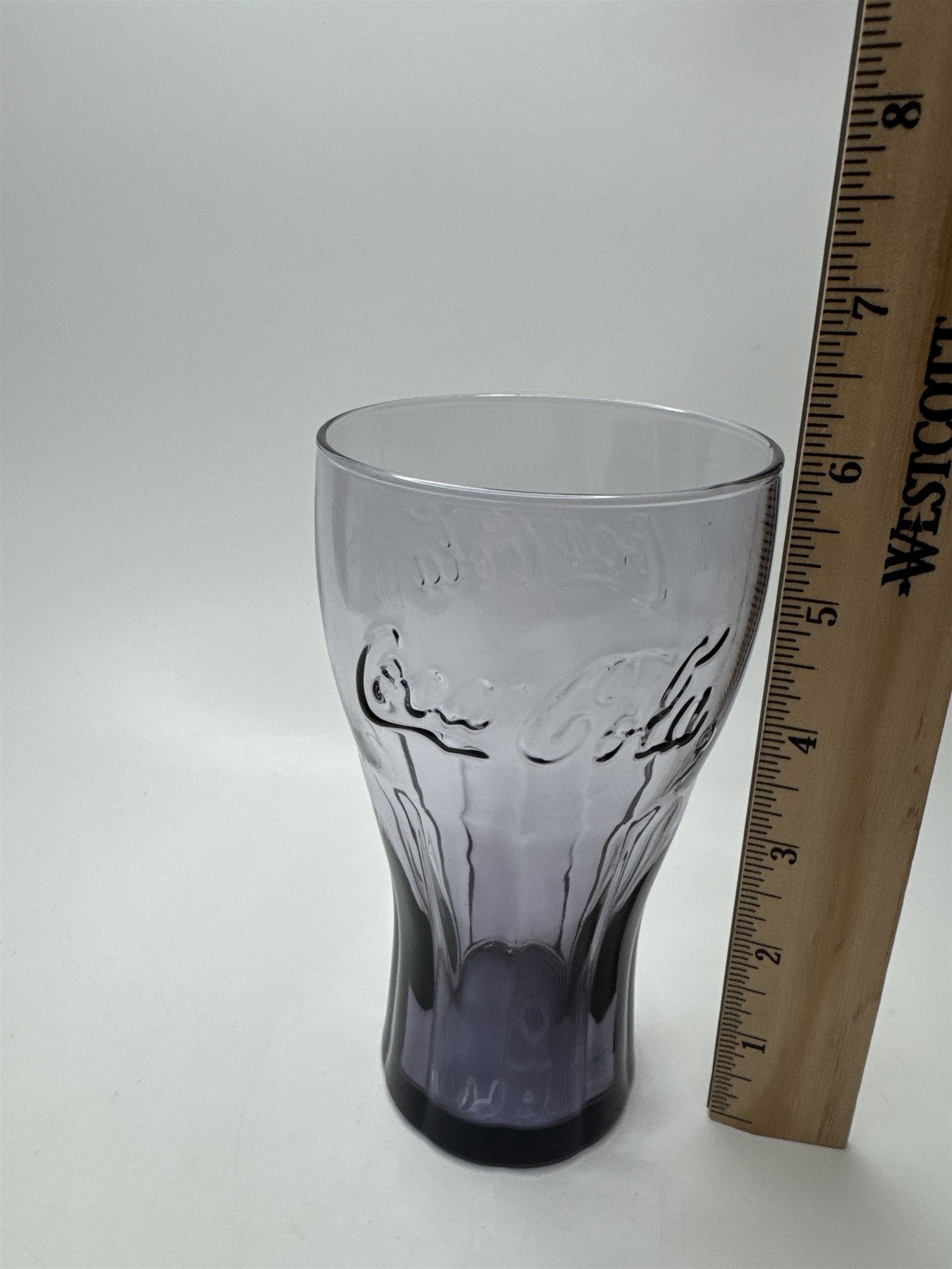 Coca Cola Purple Amethyst Glass 6" Tall Drinking Glass McDonalds Promo Vintage