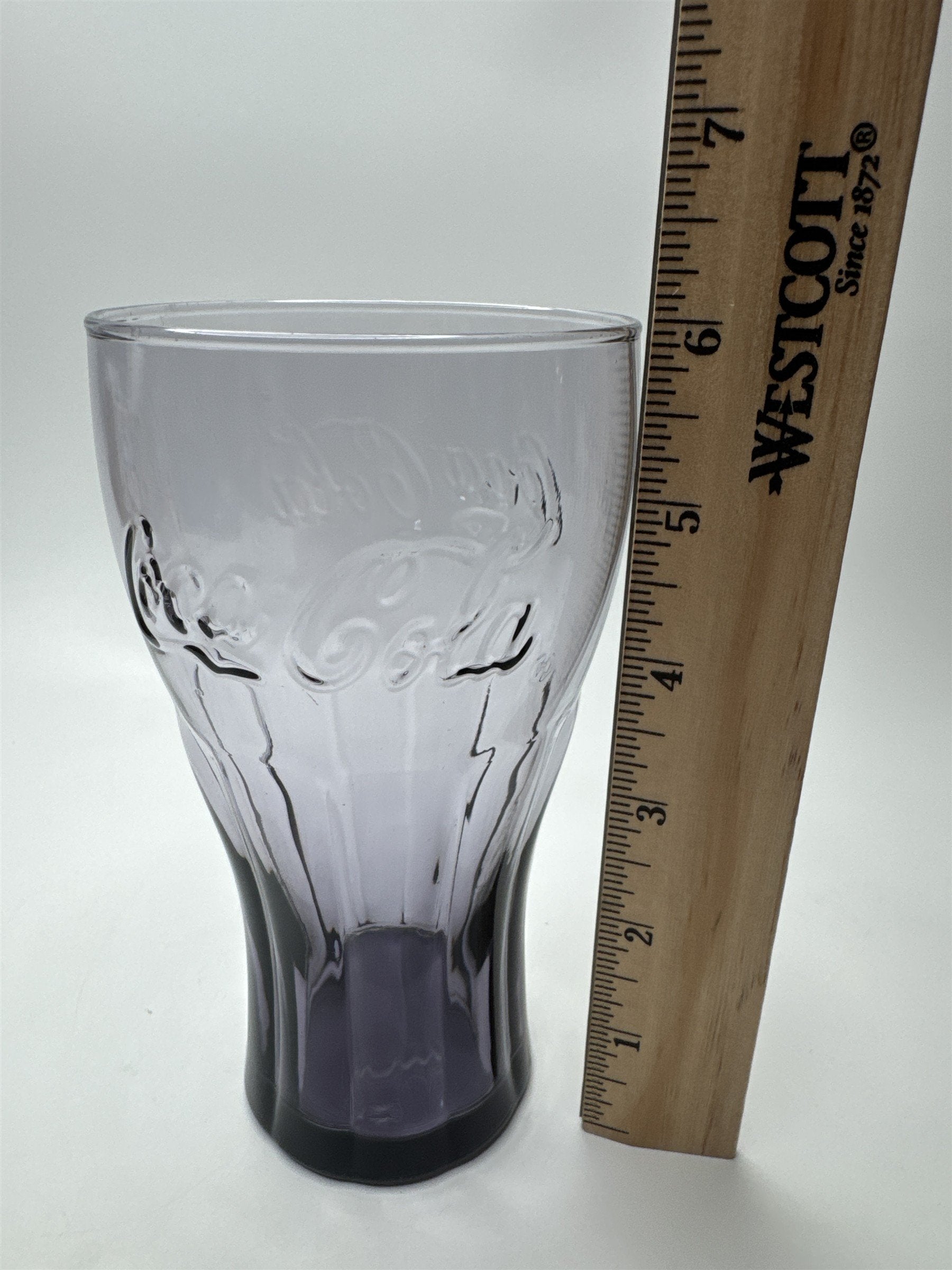 Coca Cola Purple Amethyst Glass 6" Tall Drinking Glass McDonalds Promo Vintage