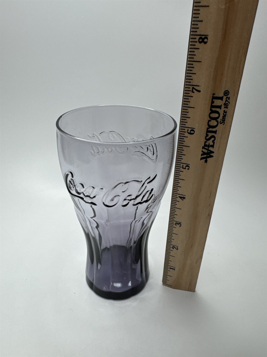 Coca Cola Purple Amethyst Glass 6" Tall Drinking Glass McDonalds Promo Vintage